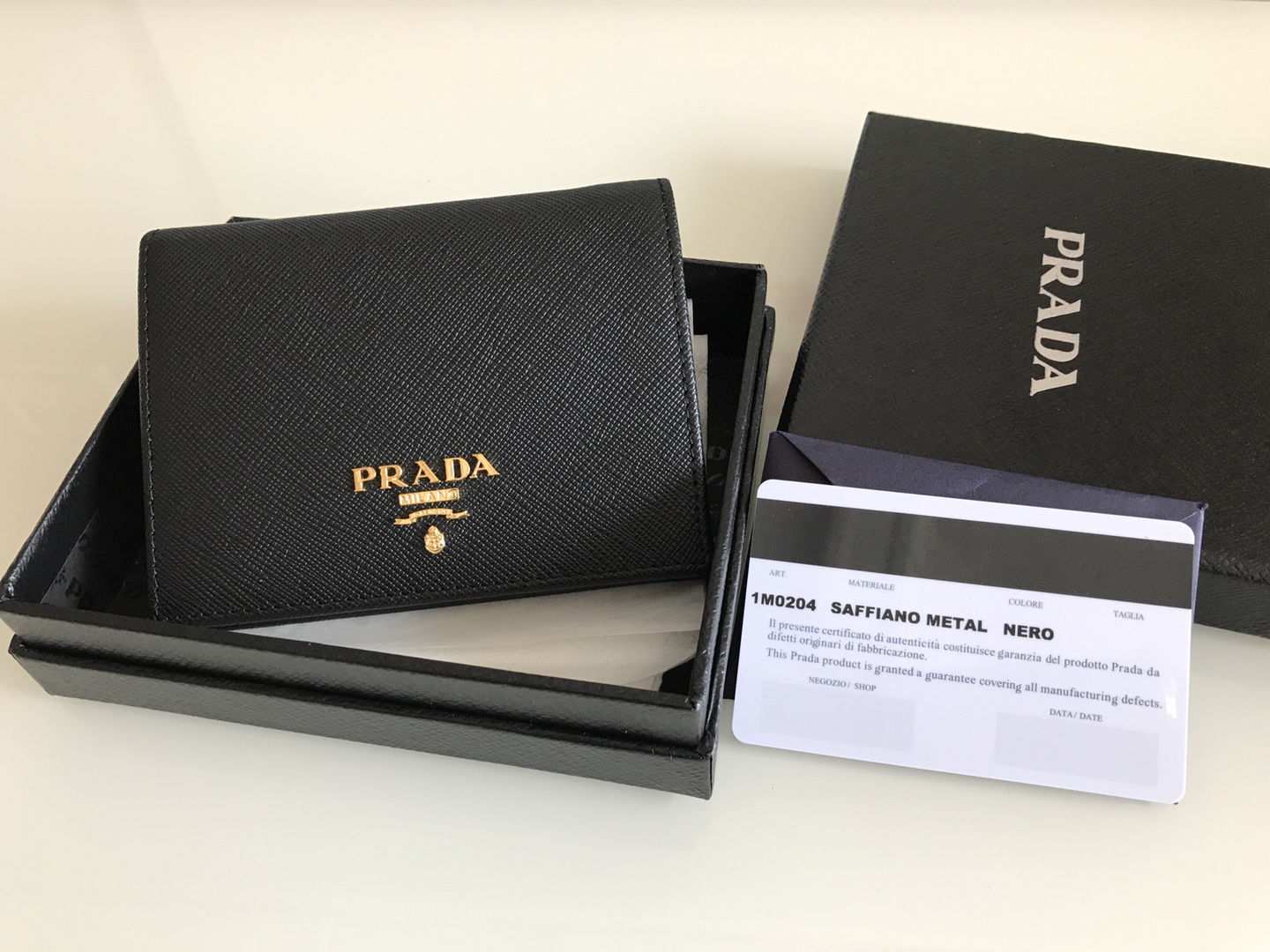 Prada Small Saffiano Wallet-Black
