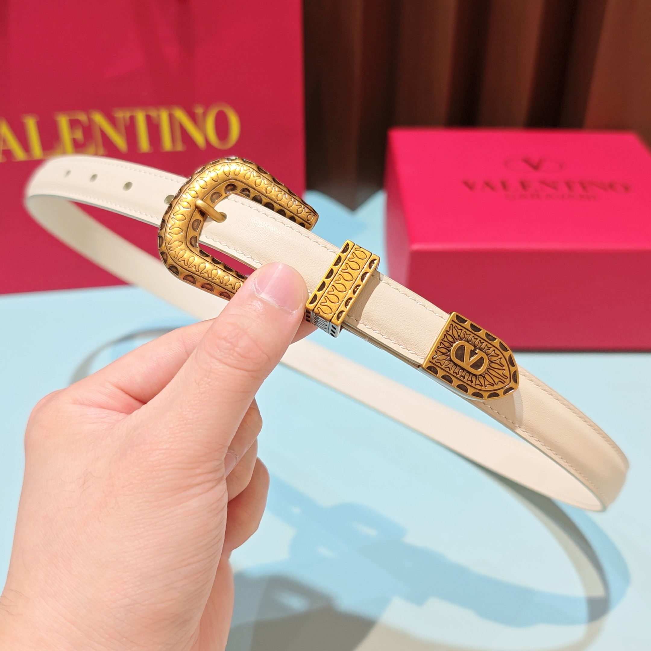 Valentino Leather Belt 2cm