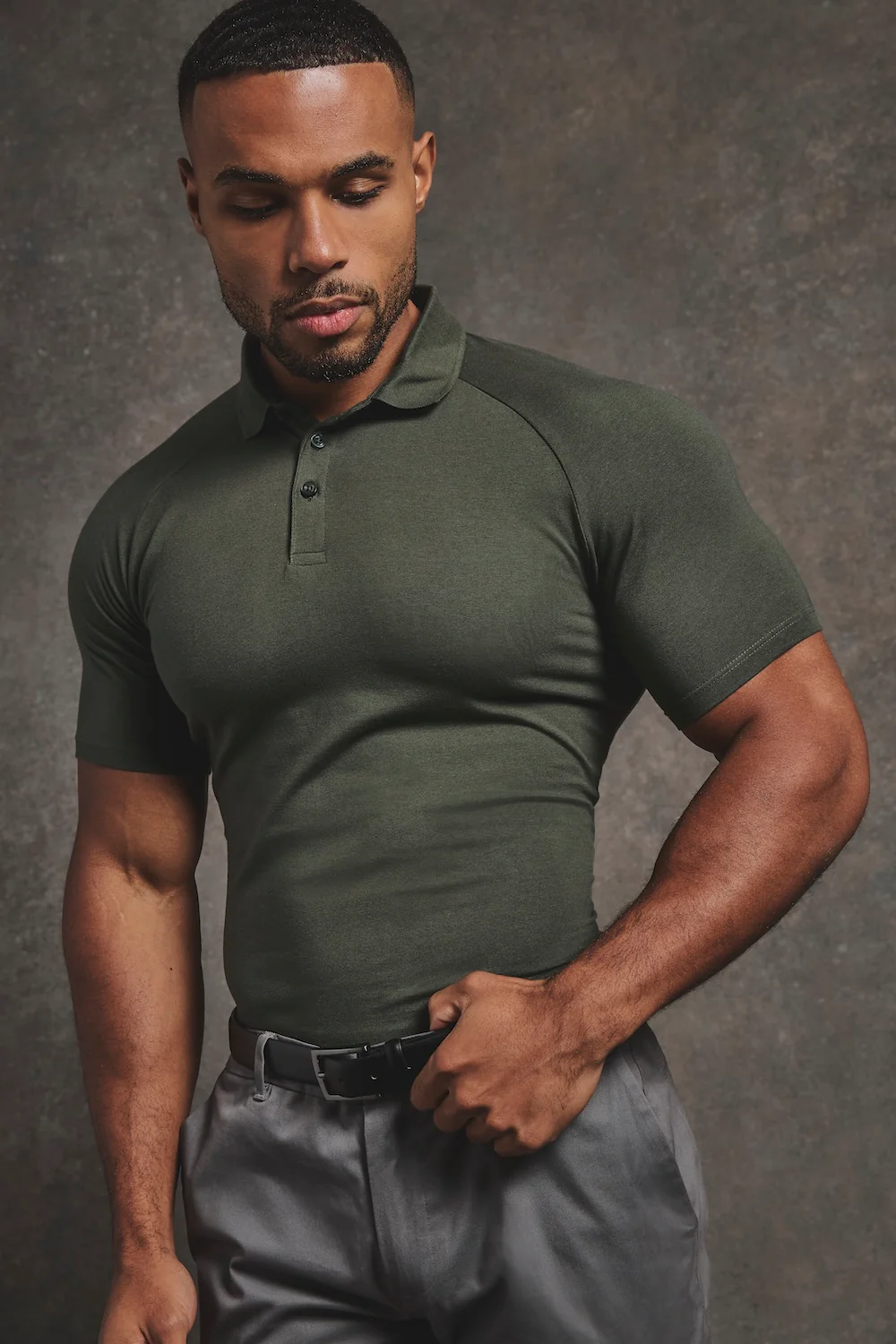 Athletic Fit Polo Shirt in Khaki
