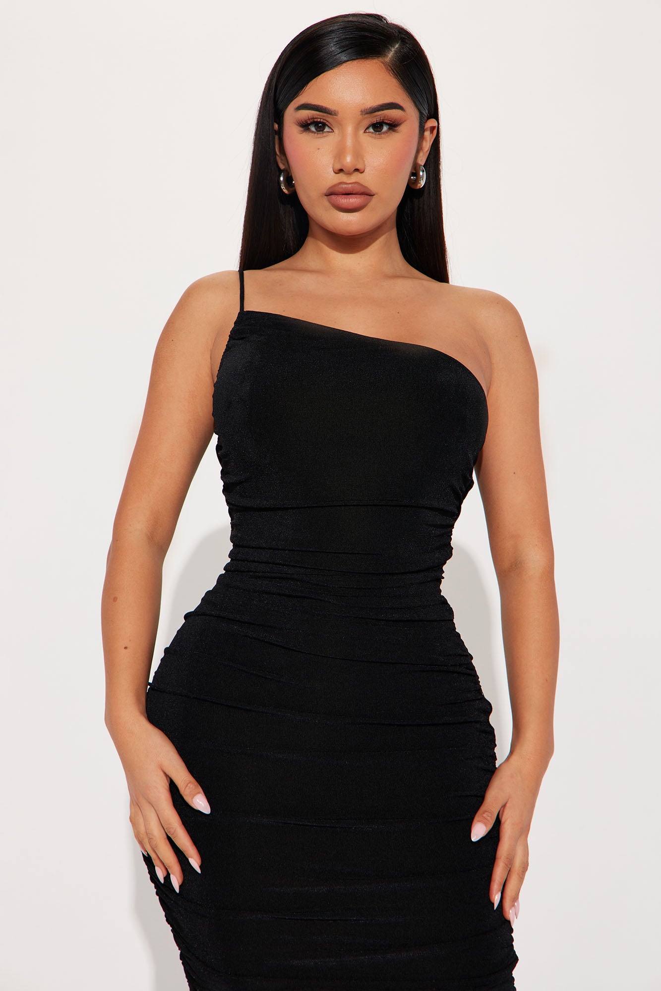On Board Slinky Midi Dress - Black