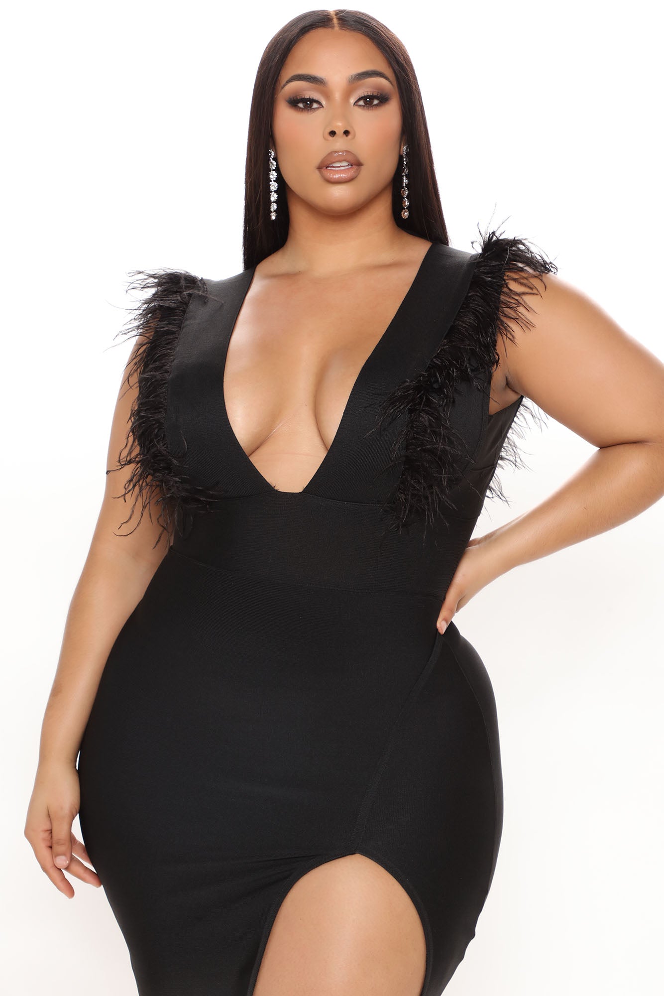 Dinner In Milan Bandage Midi Dress - Black