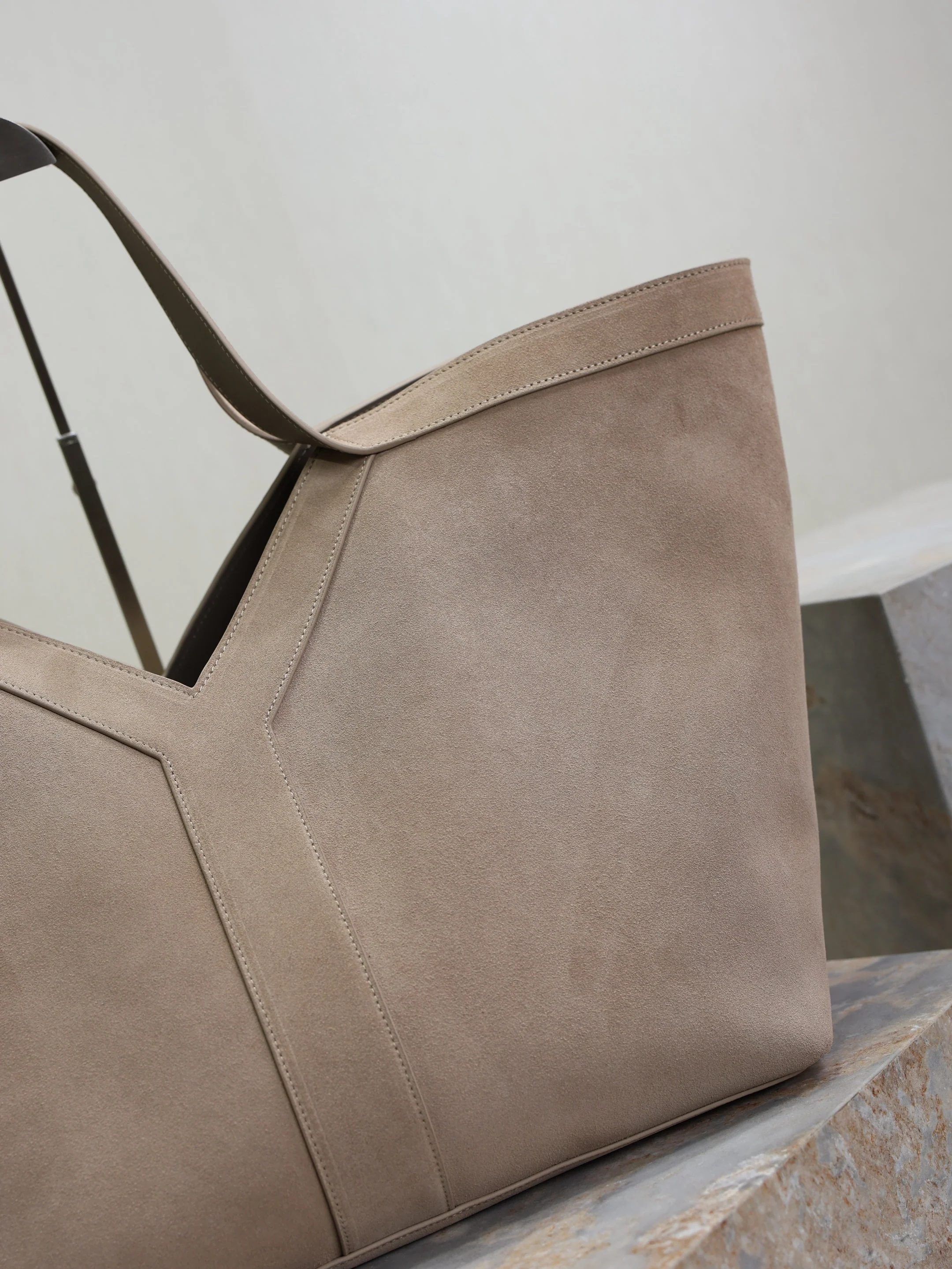 Saint Laurent YSL  Tote Bag Gray Suede