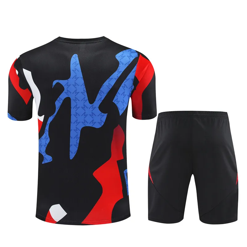 Adult/ Kids Manchester United 24/25 Short Sleeves Training suit Black