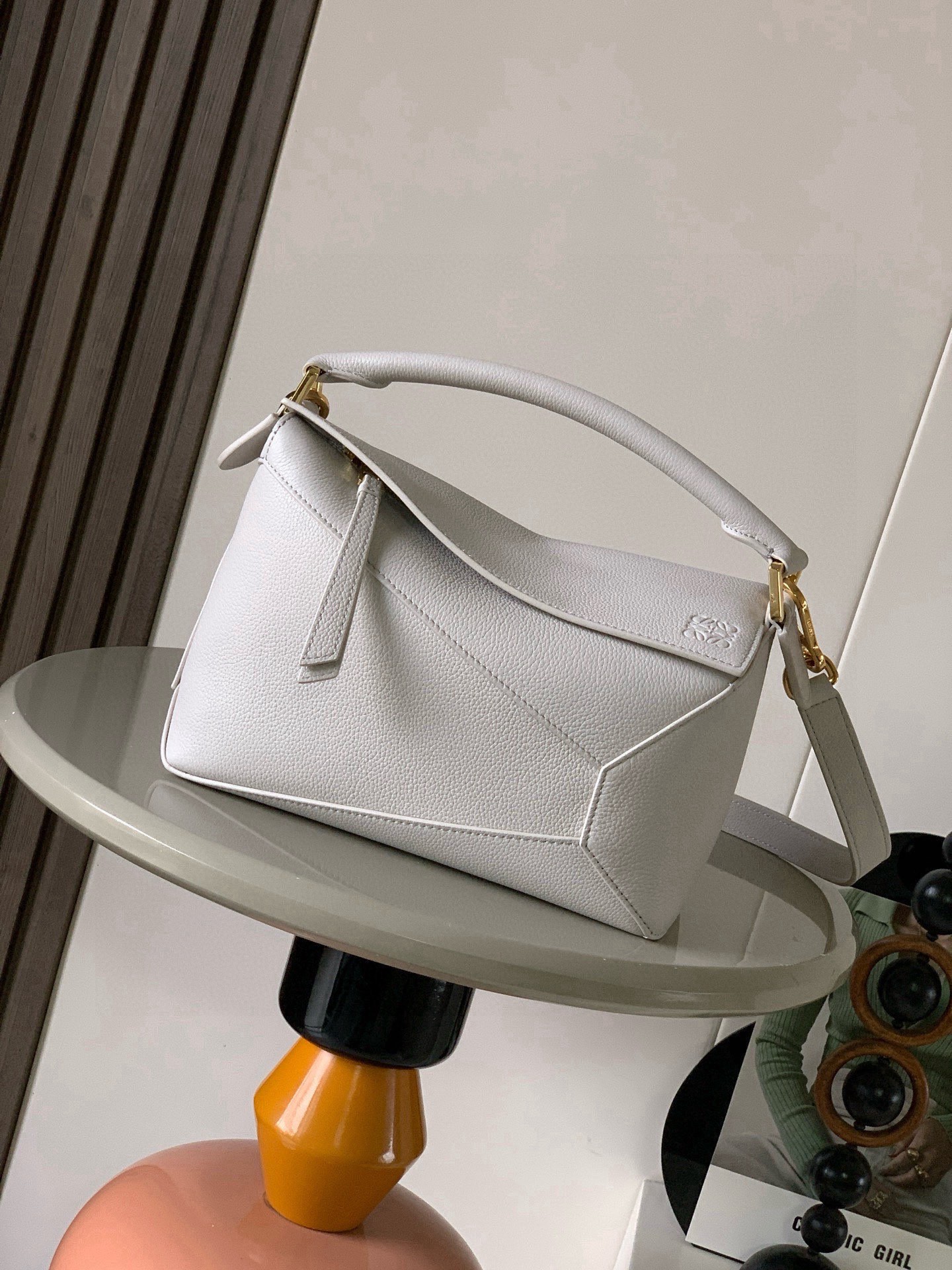 Loewe Puzzle Small 24 Edge Grained Calfskin Leather Gold/Silver HW Shoulder Top Handle Bag / 10A - KAIROO