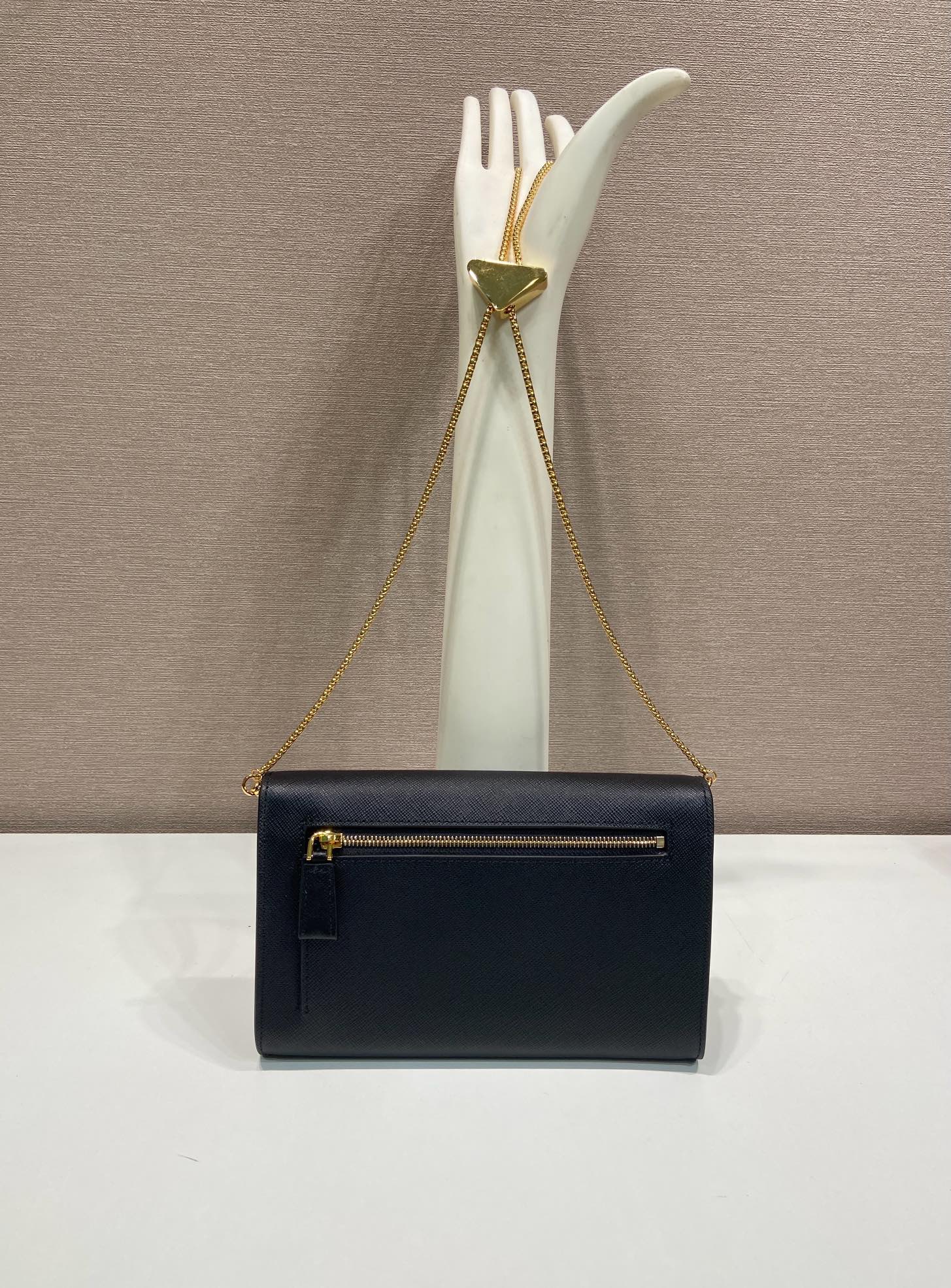 Prada PRA Cross pattern envelope bag black leather 341148