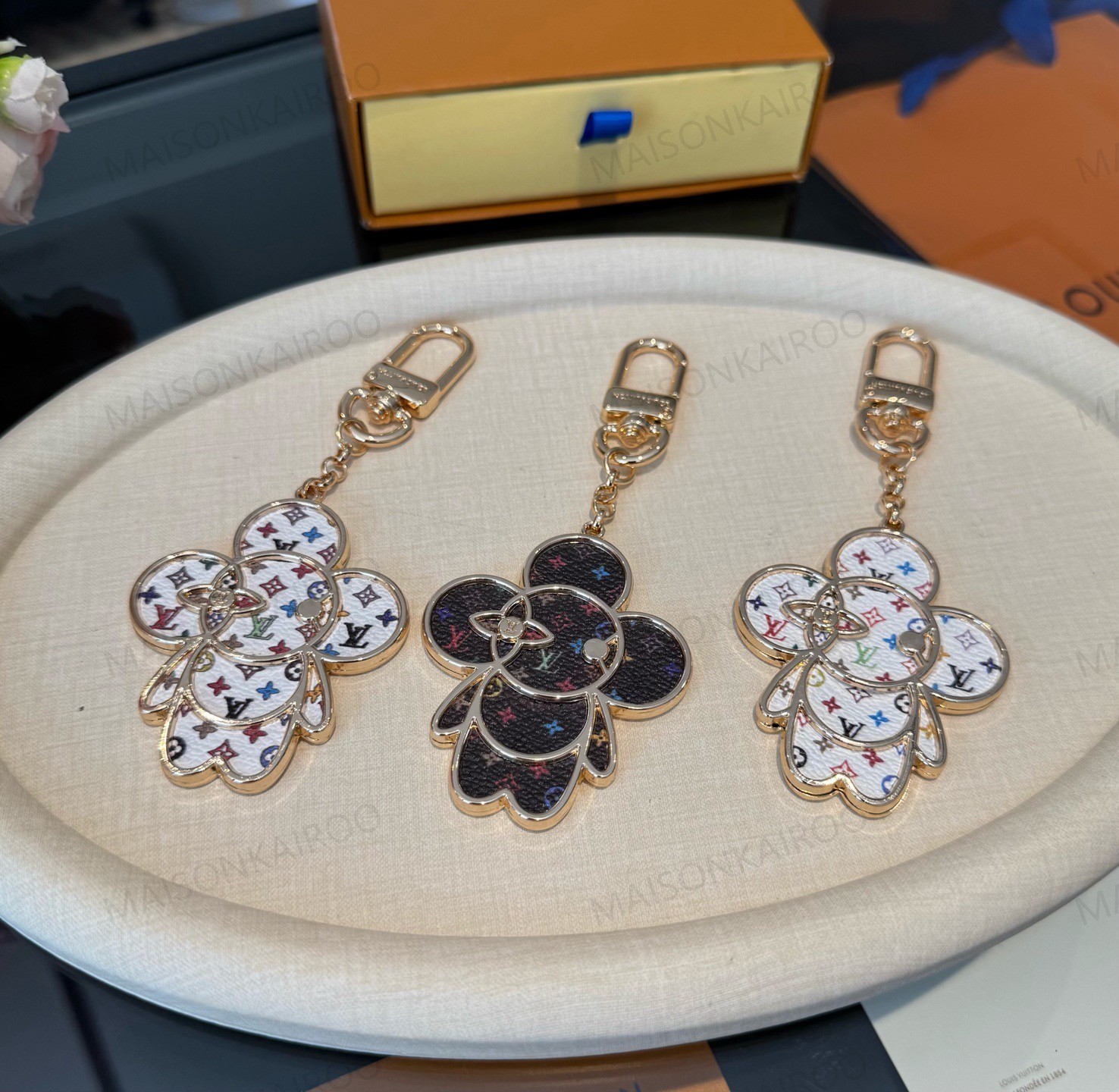 Louis Vuitton LV x TM Vivienne Monogram Inlay Mascot Bag Charm Keychain - KAIROO