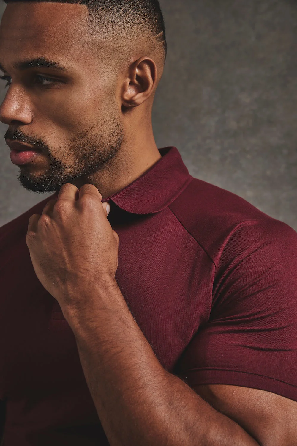 Athletic Fit Polo Shirt in Burgundy