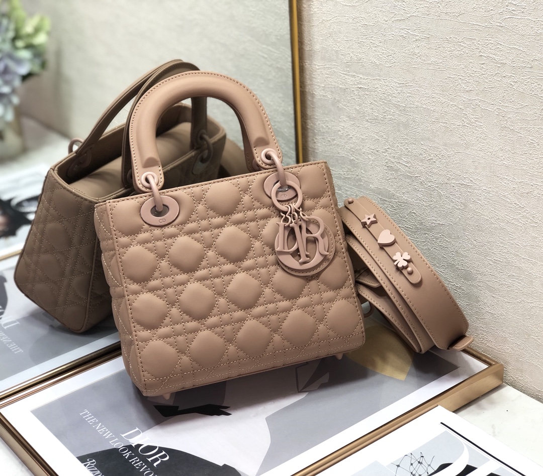 Small Lady Dior My ABC  Bag in Nude Pink Ultramatte Cannage Calfskin