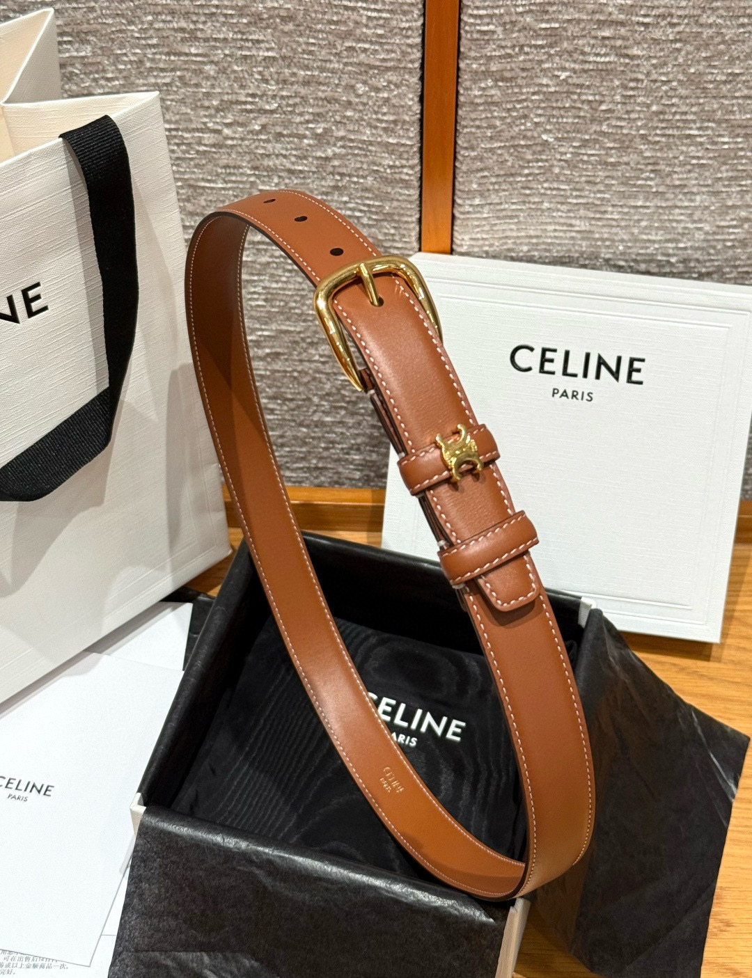Celine Viivienne Belt Leather Belt 2.5cm