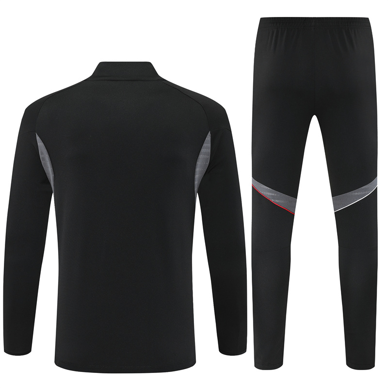 Adult/ Kids Ajax Black Half Zipper Training Suit 801