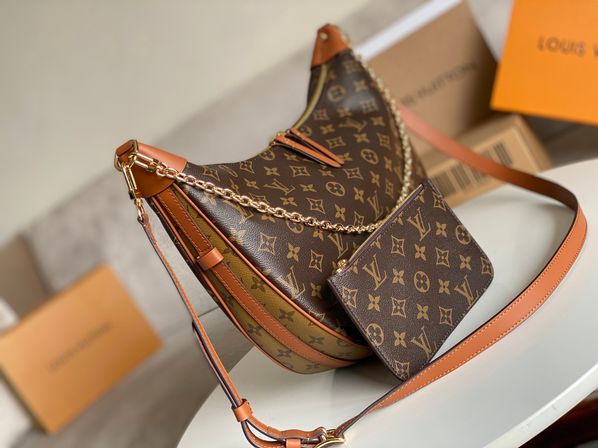 Louis Vuitton LV runway style moon shoulder bag crossbody bag