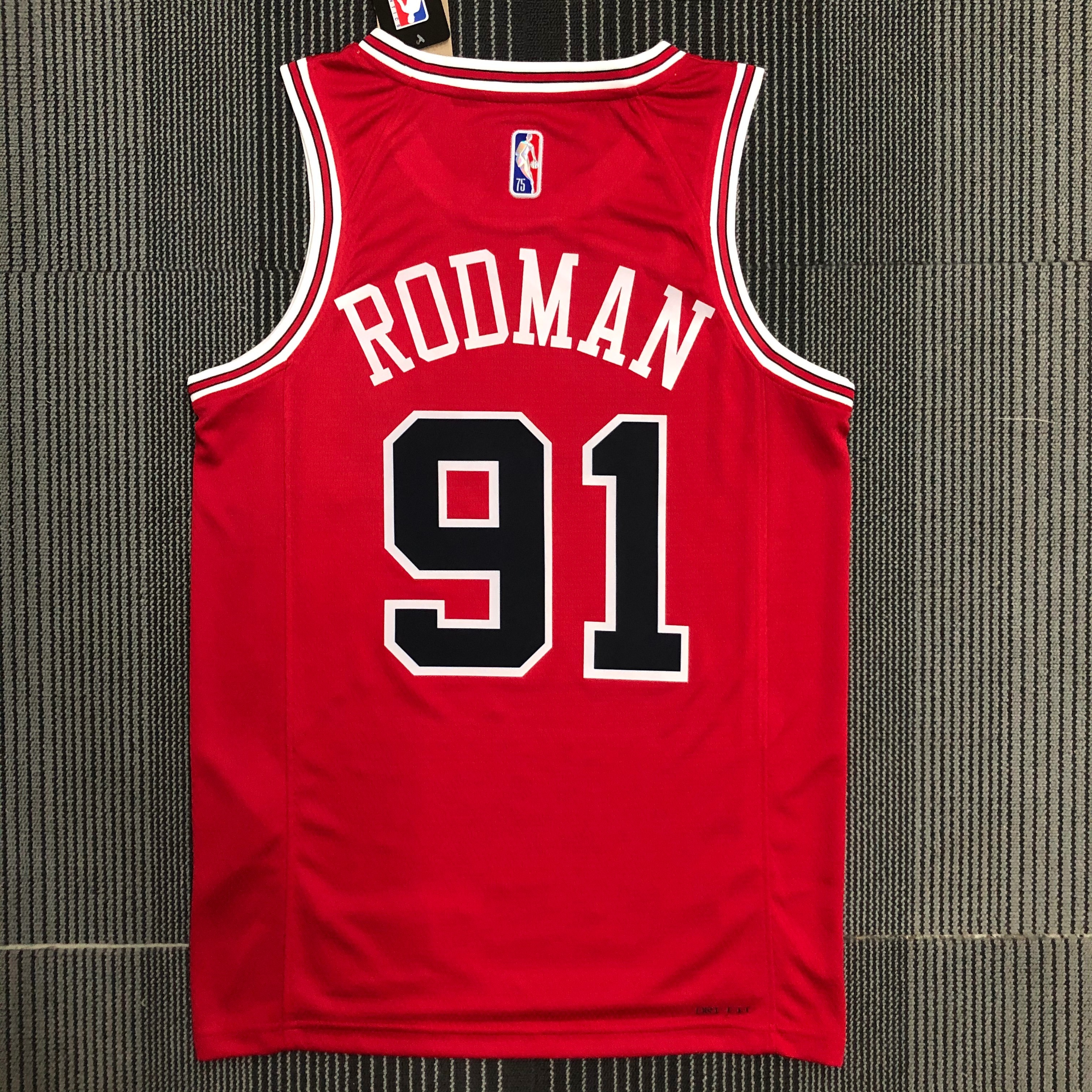 75th Anniversary Chicago Bulls Red Edition No.91 RODMAN
