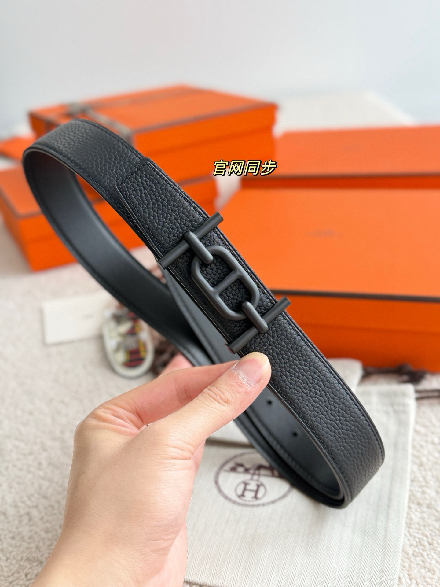 Hermes Ancre Reversible Leather Belt 32mm