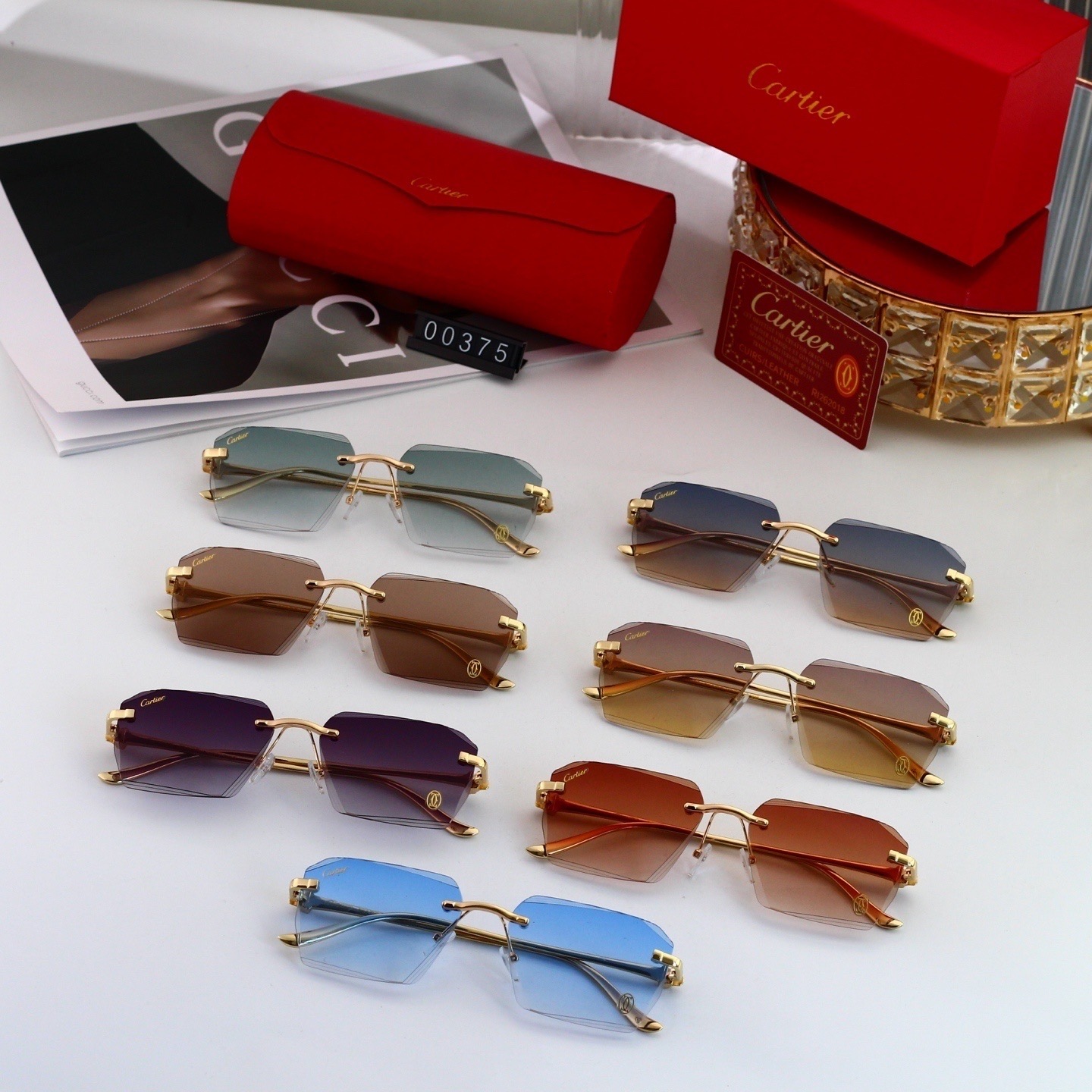 Cartier Metal Rimless Sunglasses Top quality - KAIROO