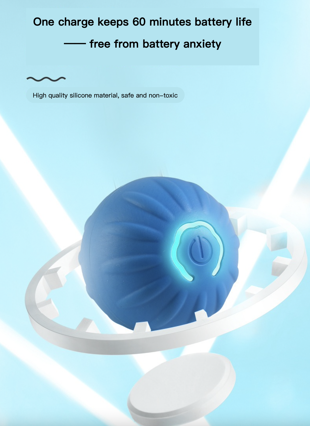 Cat Electronic Ball Rechargeable Prop Pet Toy 4 Types Colorful Light Flexible Running