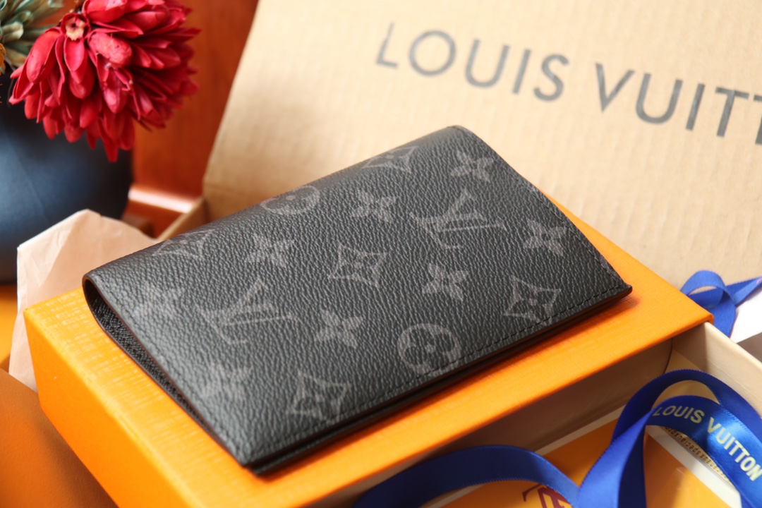 M64501 LV Passport Cover in Monogram Eclipse canvas