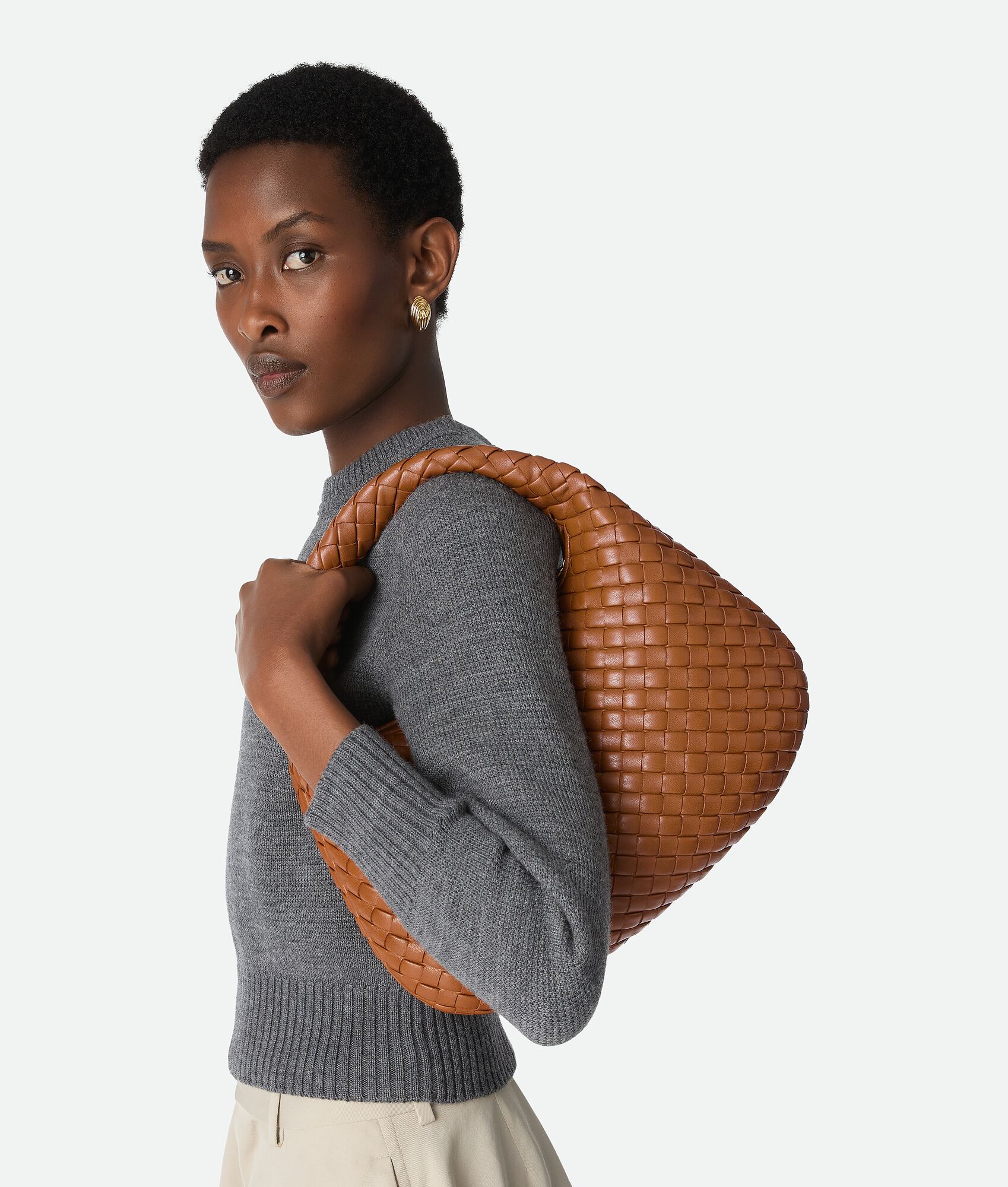 Bottega Veneta Small Veneta in Amber Intrecciato