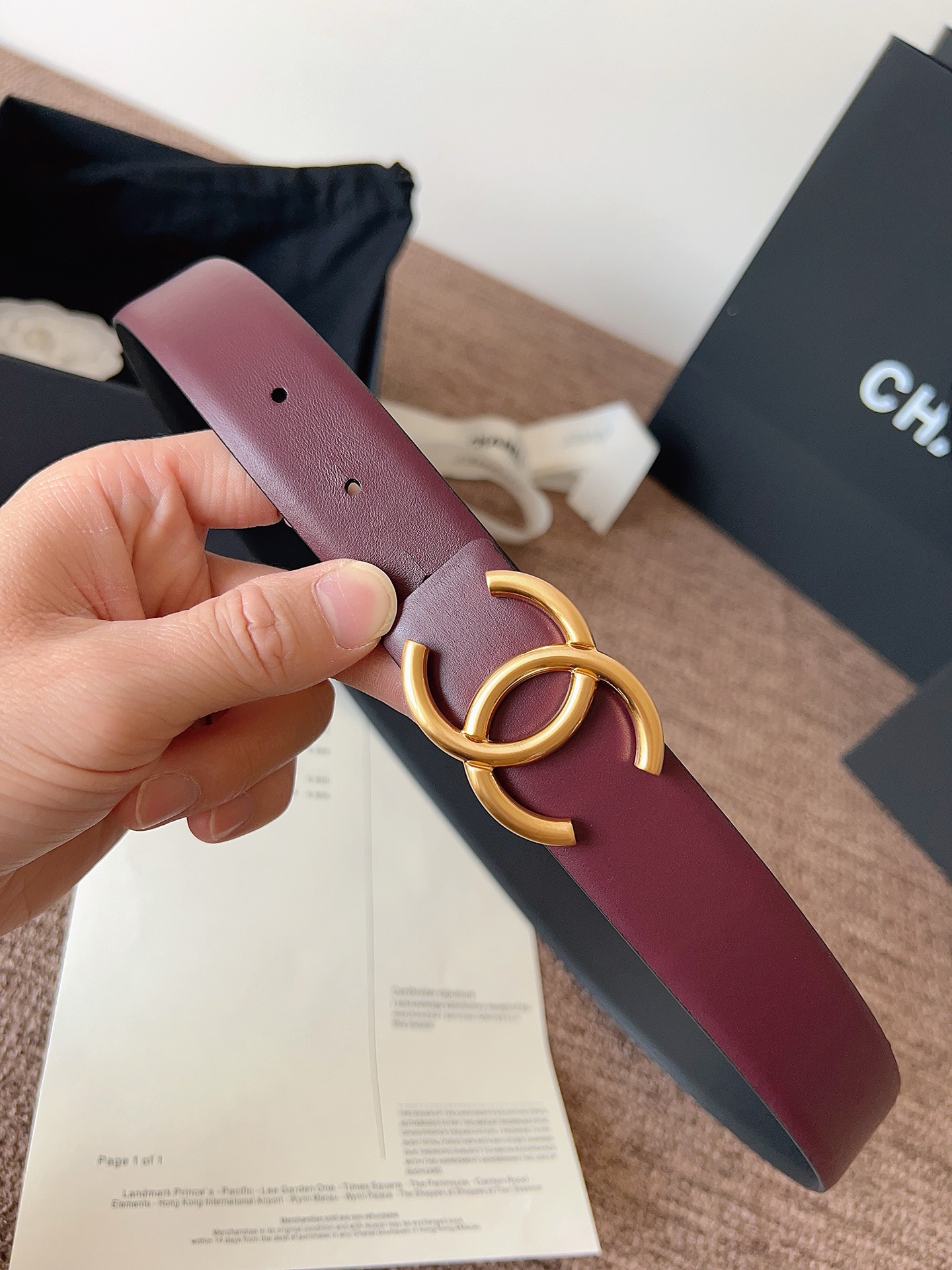 Chanel Classic CC Buckle Reversible leather Belt 3cm