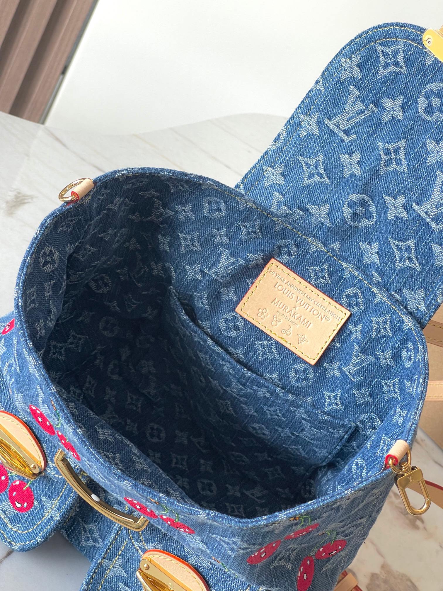 Louis Vuitton X TM LV VENICE NM Denim Monogram Cherry Backpack