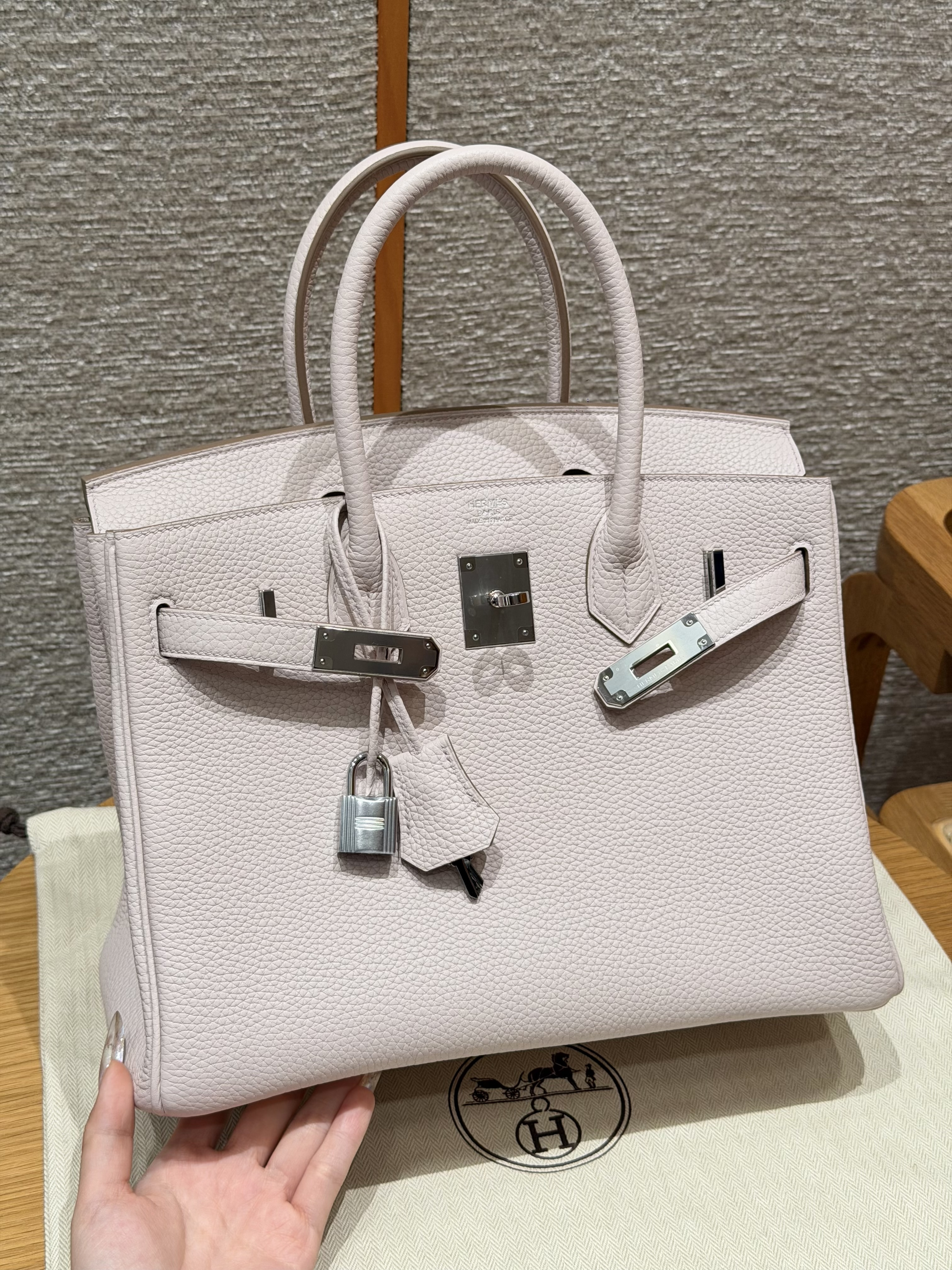 Hermes Mauve Pale Togo Birkin 30 Bag