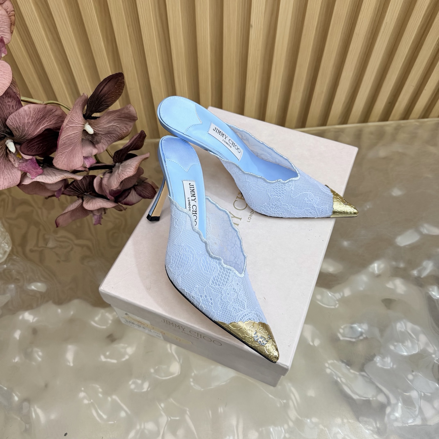 Jimmy Choo Lace Heeled Mule