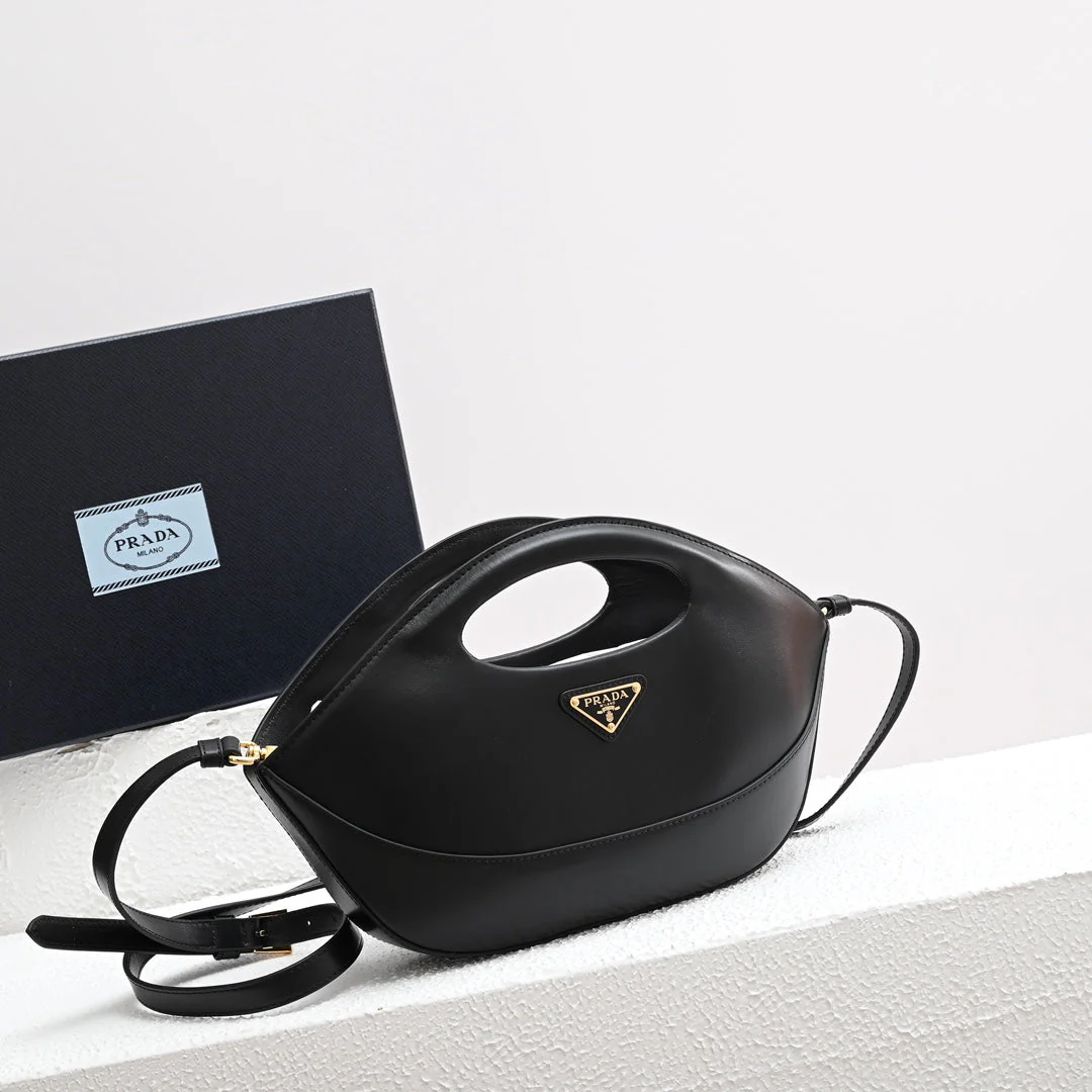 Prada DUMPLING BAG 30 IN BLACK CALFSKIN