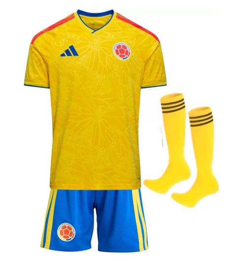 Kids Colombia Home Jersey Suit & Socks World Cup 2026