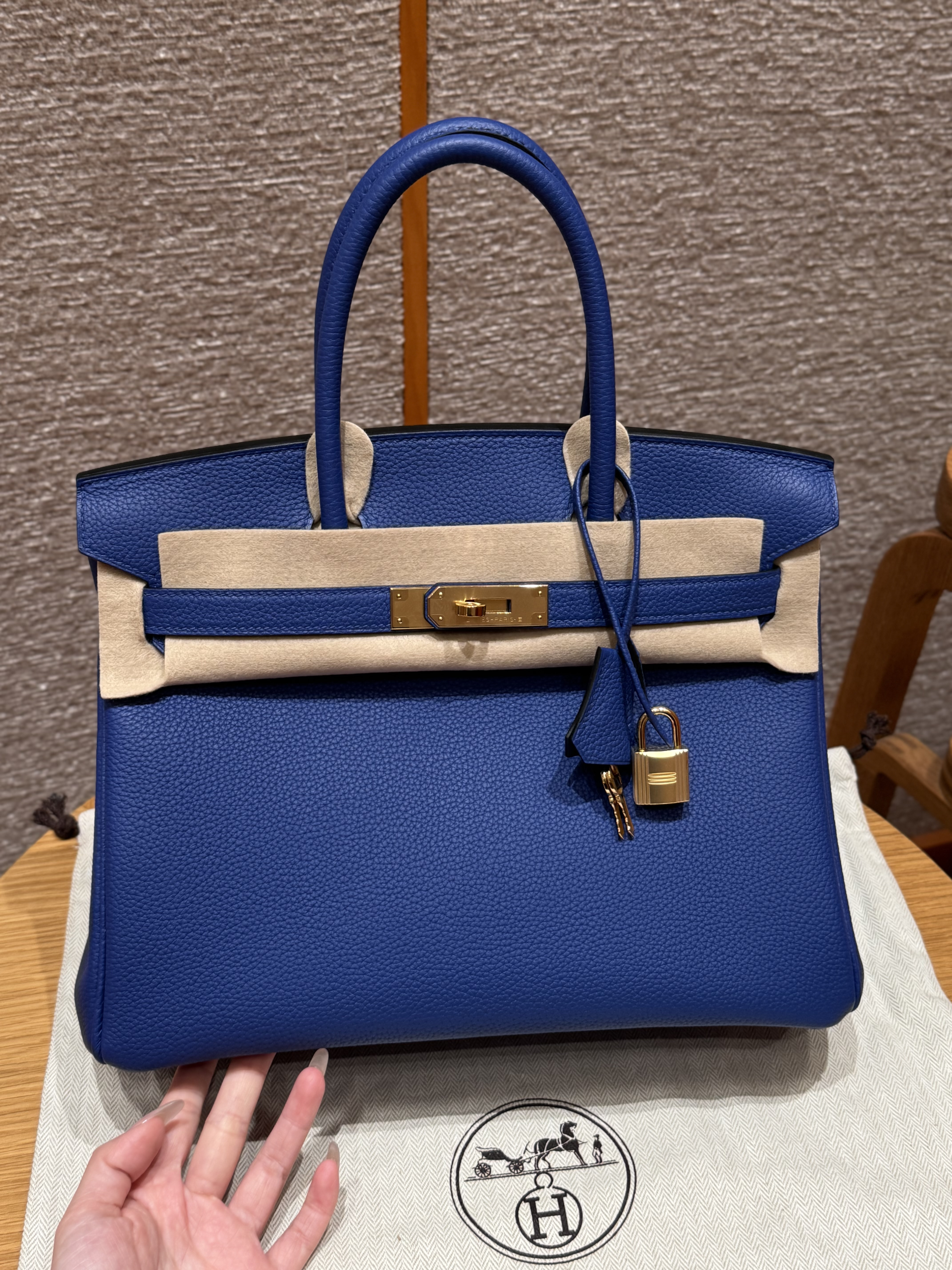 Hermes Blue electric Togo Birkin 30 Bag