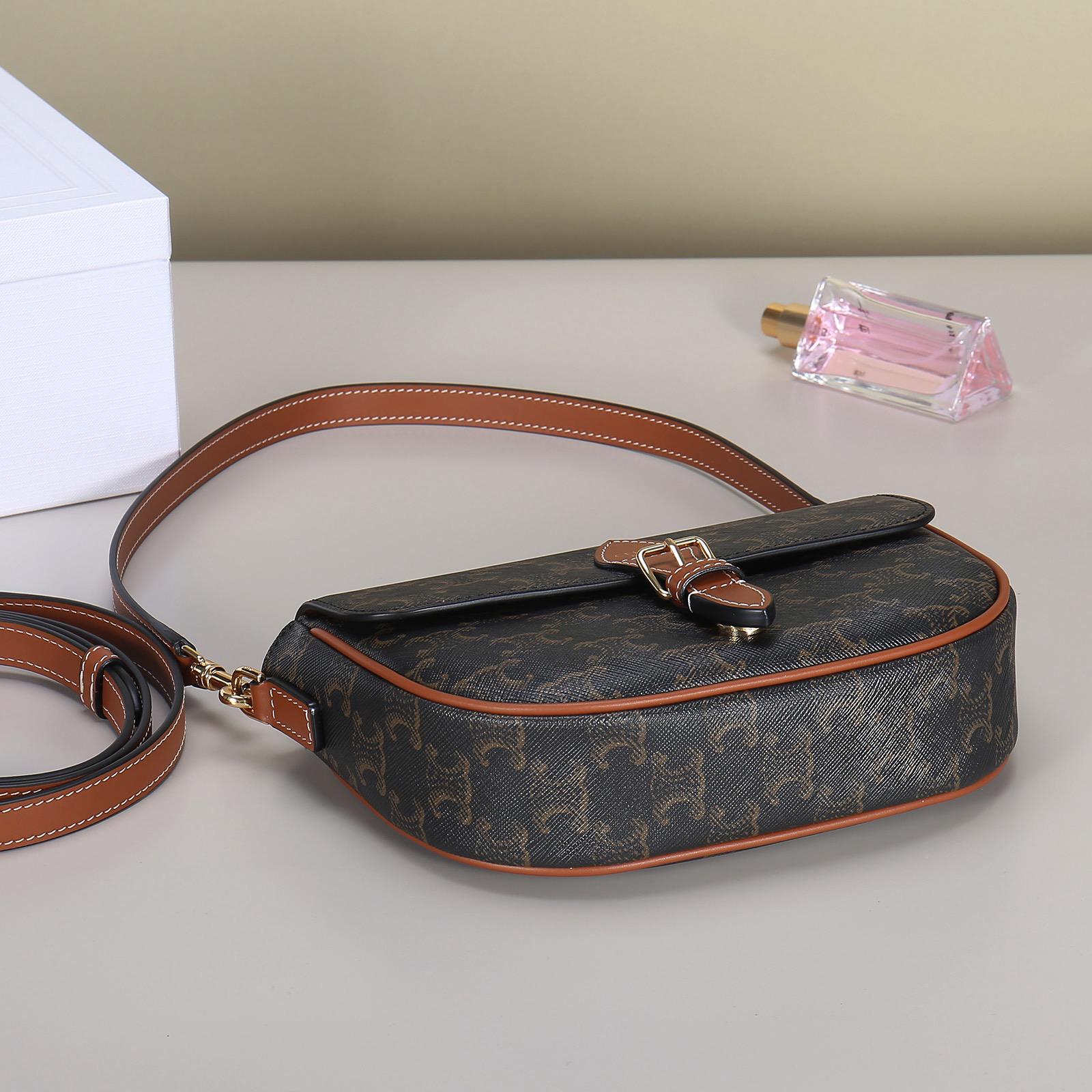 CELINE Folco Arc de Triomphe Monogram saddle bag