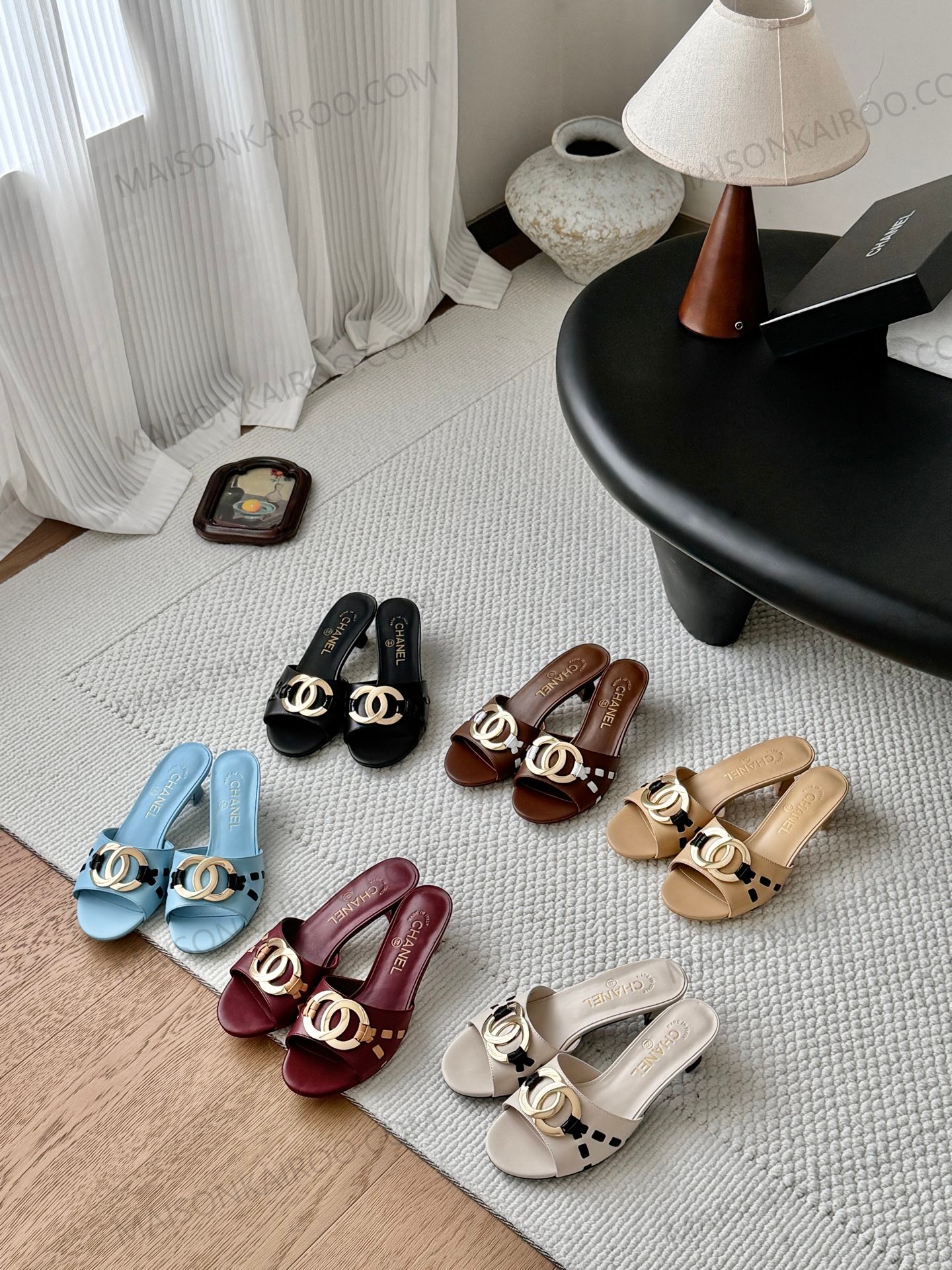 Chanel 26P Lambskin Interlocking CC Logo Mule Sandals - KAIROO