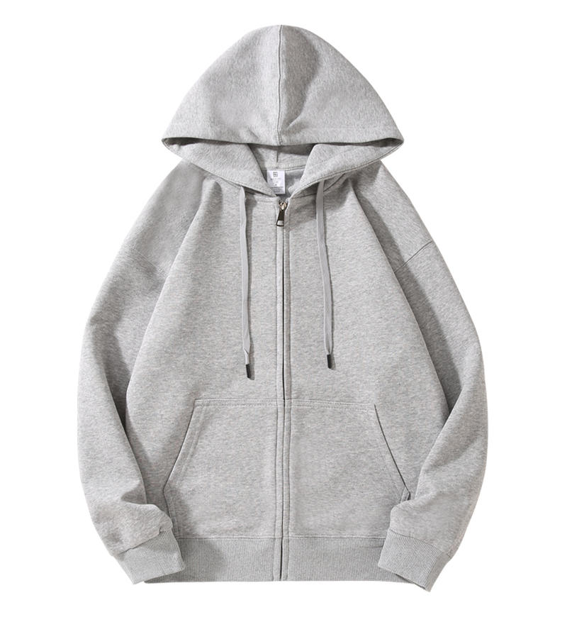 Moletom com capuz e zíper Custom Clothes Silver Fox Fleece