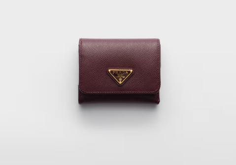 Prada Saffiano Small Wallet-Burgundy