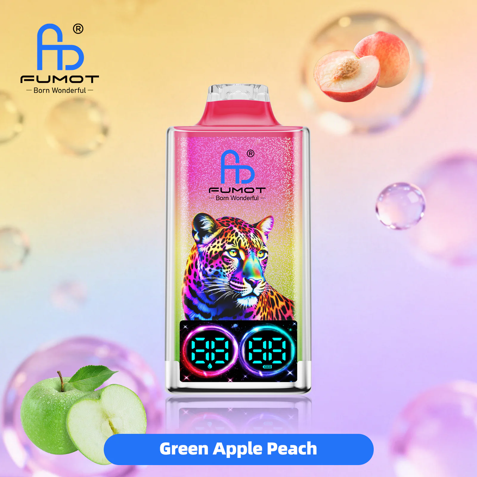 FUMOT Leopard 40K Disposable Vape – Green Apple Peach - Vaba Vape-Shop
