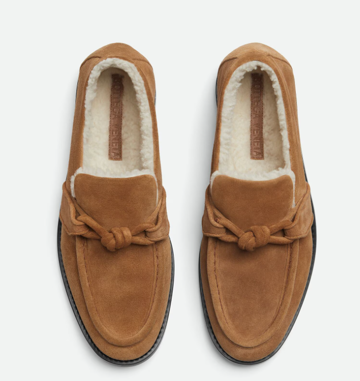 Bottega Unisex Astaire Leather Loafer in Brown Suede