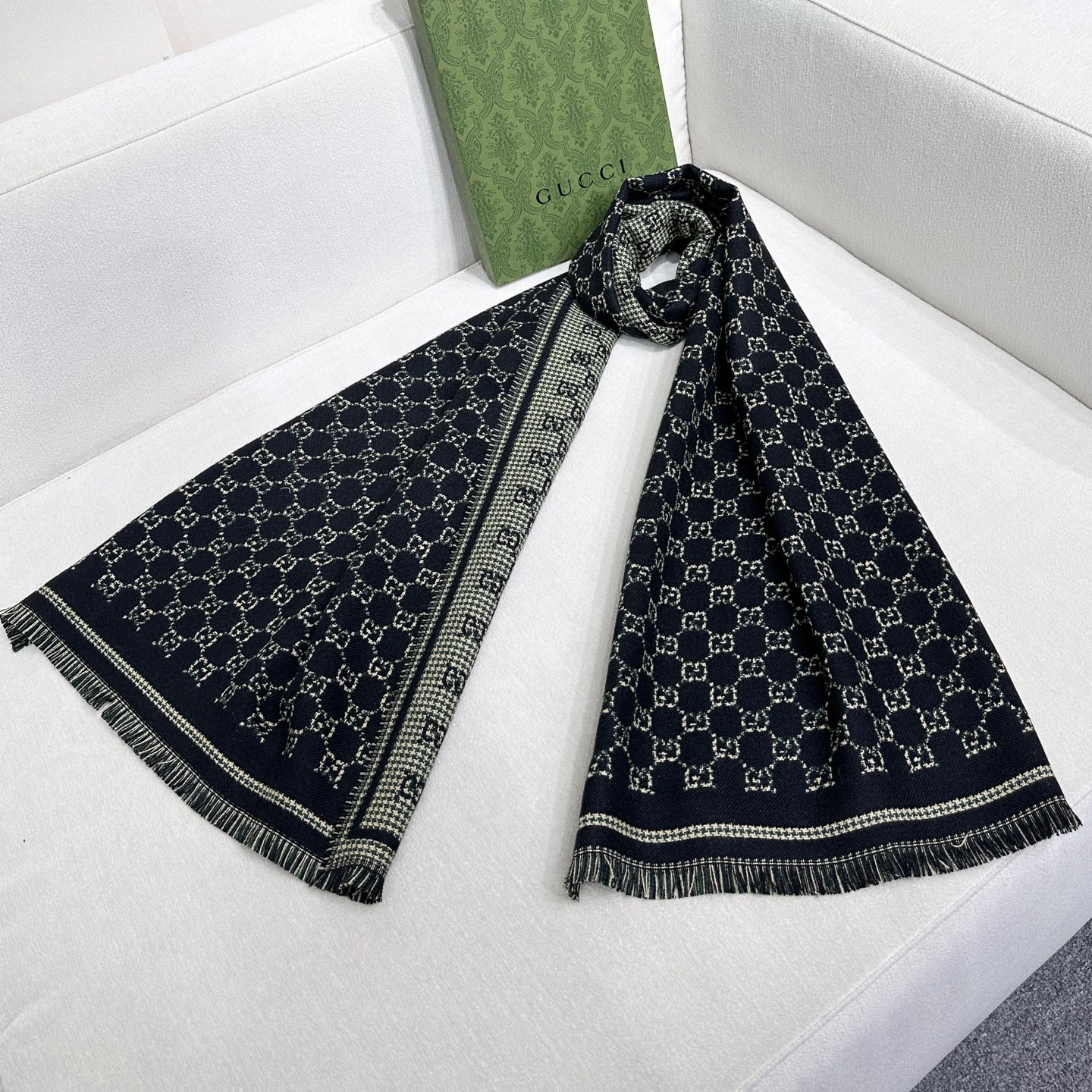 Gucci Classic GG wool and cashmere Scarf