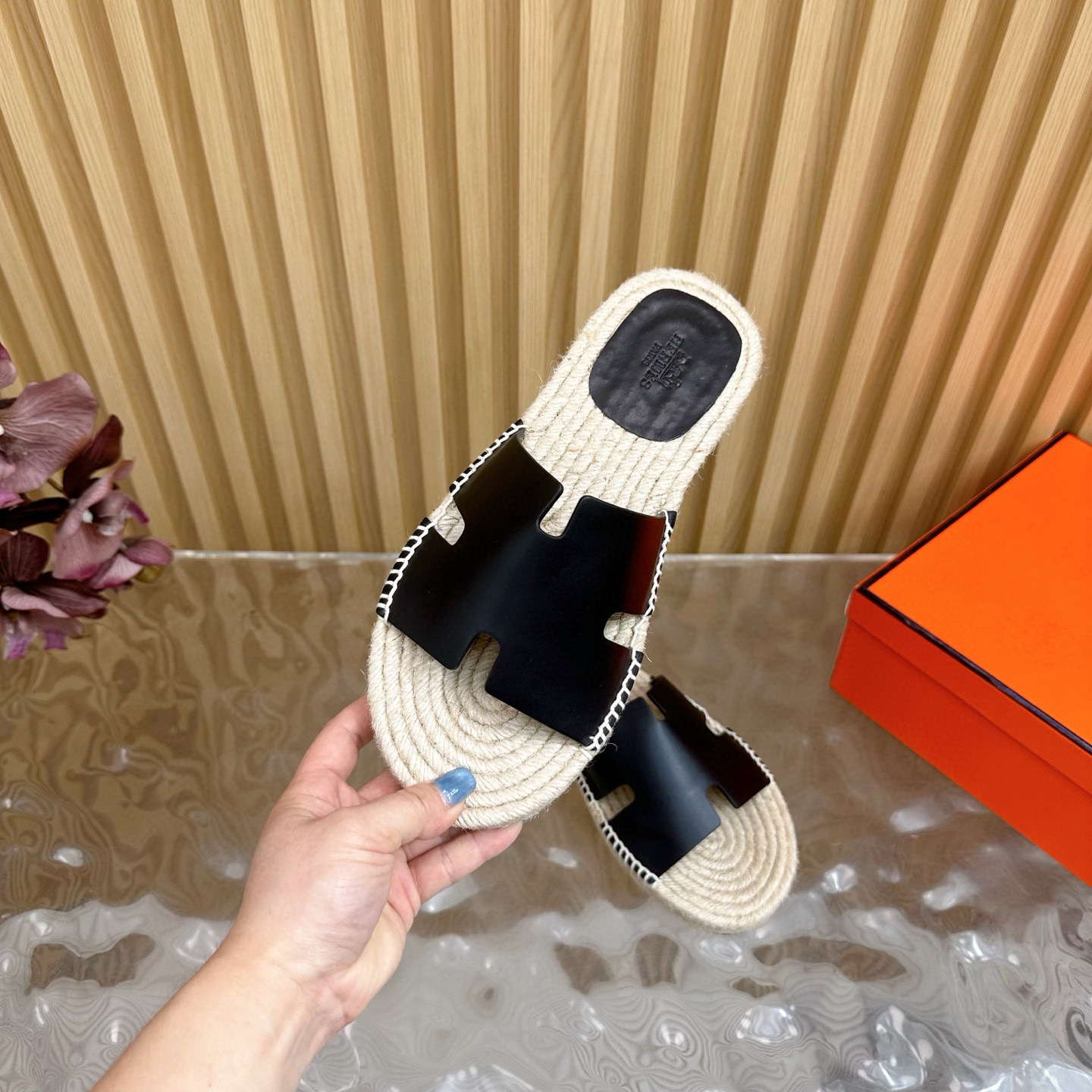 Hermes Men's Antiqua Espadrille Slide
