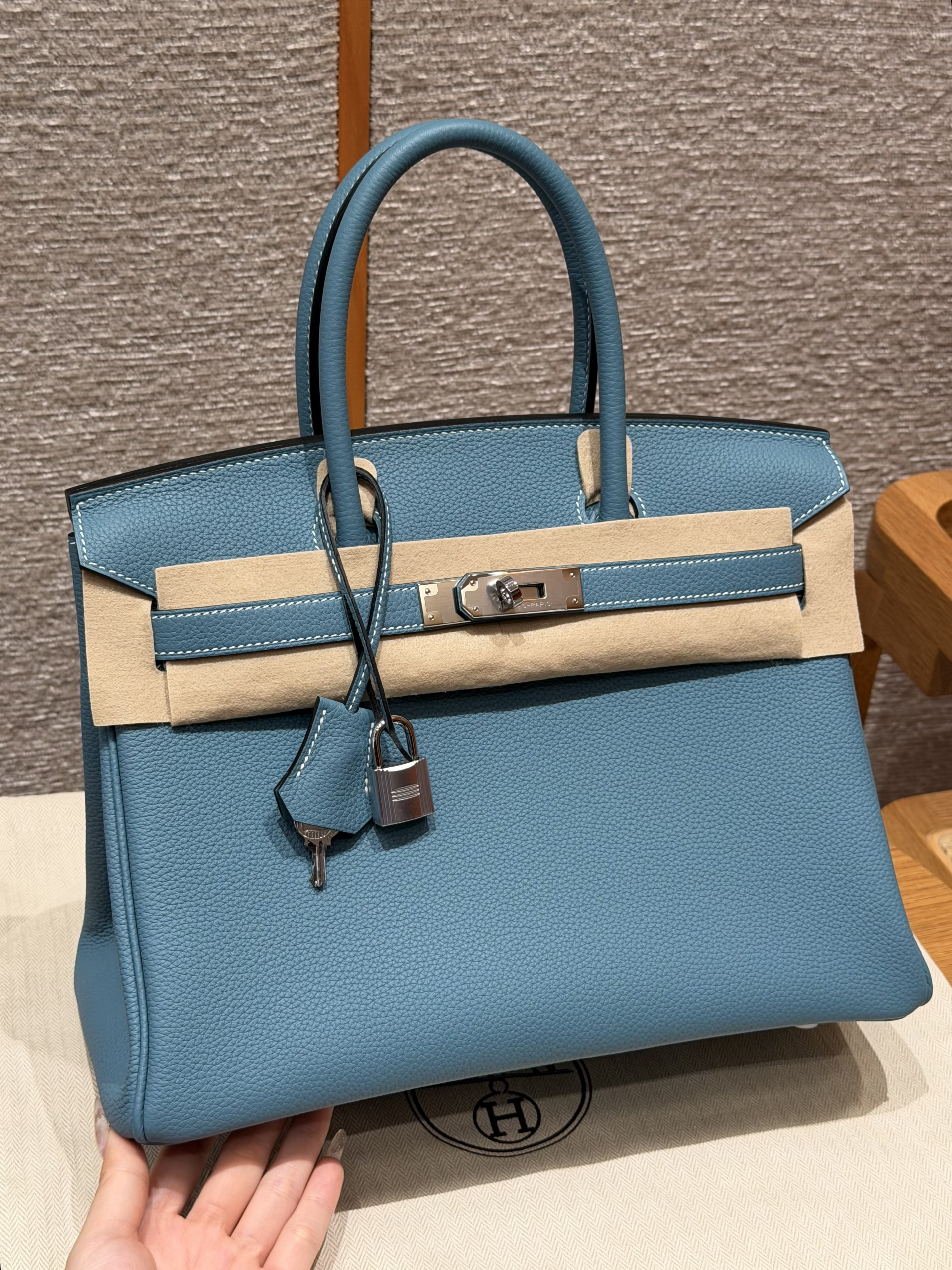 Hermes Rouge H Togo Birkin 30 Bag