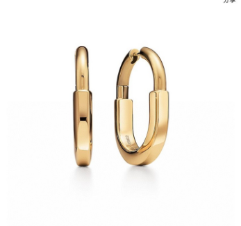 Tiffany Small  Lock Earrings-Yellow gold
