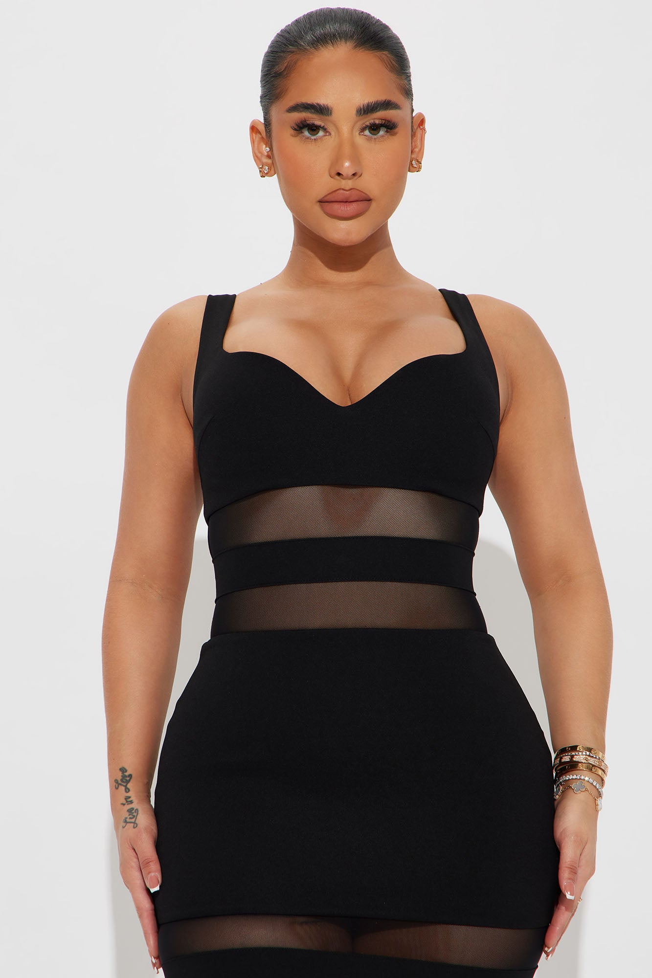 Noir Sunset Sweetheart Midi Dress - Black