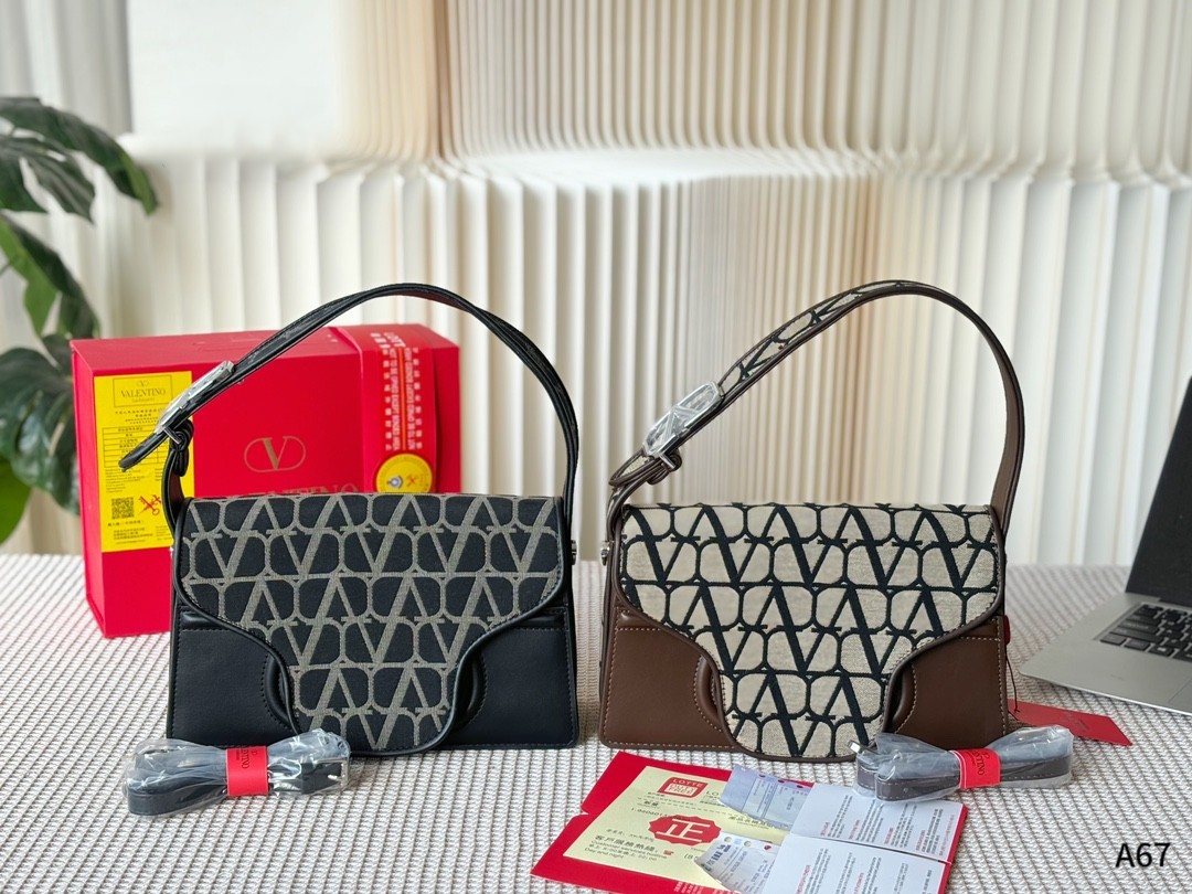 Valentino Locò Toile Iconographe Monogram Canvas Leather Small Rectangular Shoulder Bag - KAIROO