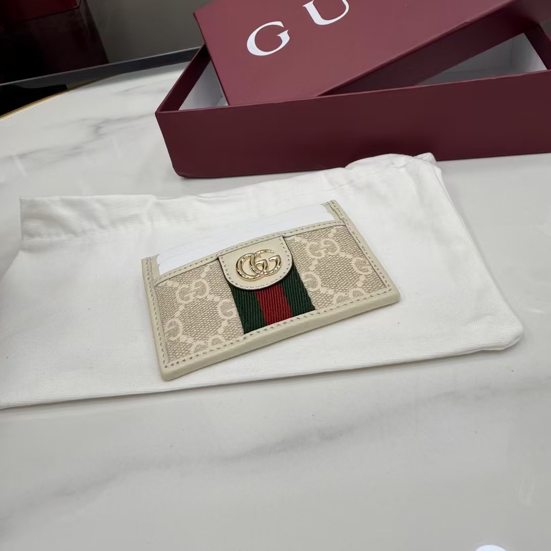 Gucci beige wallet card bag