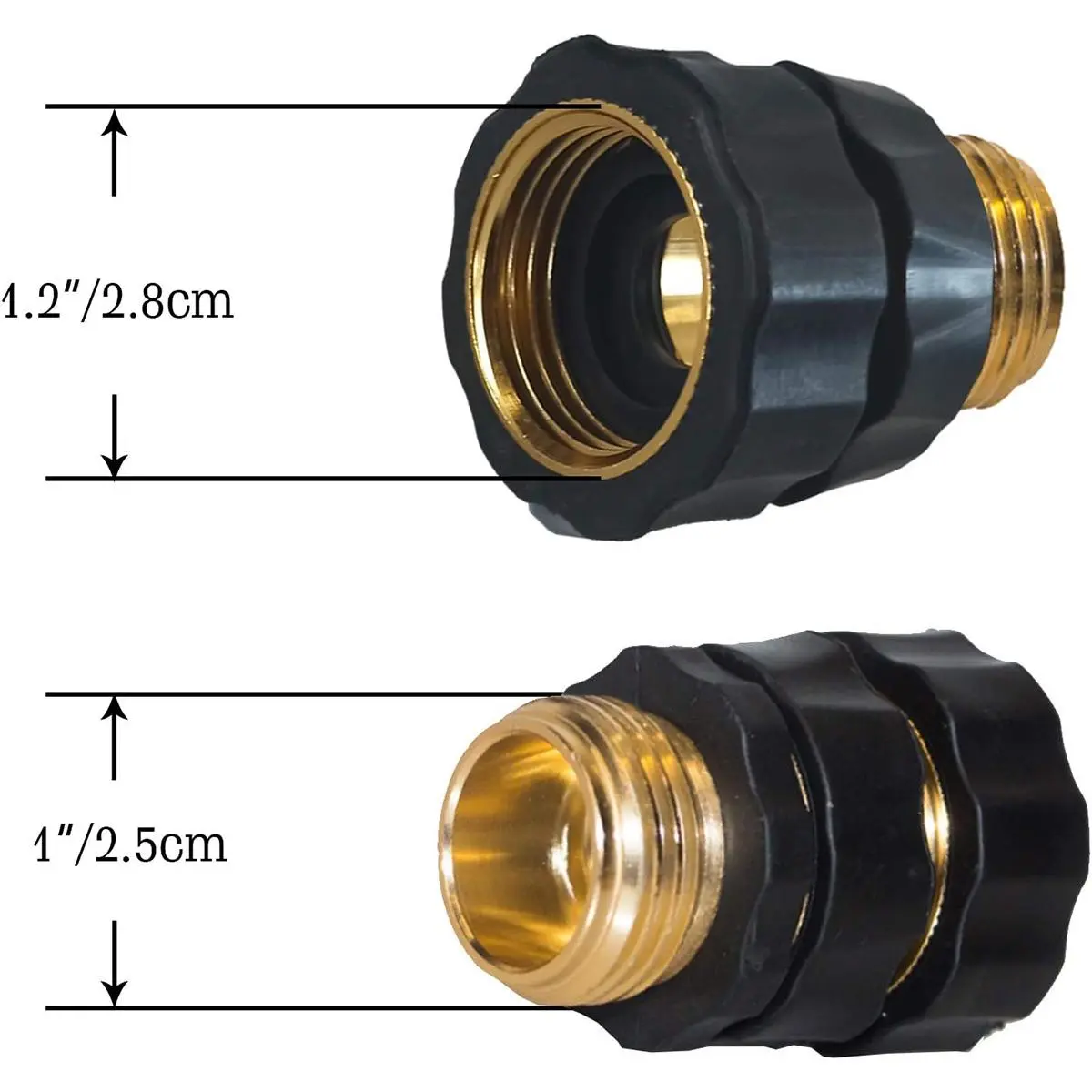 6-Set Garden Hose Quick Connector, 3/4 Inch Male and Female Garden Hose Fitting Quick Connector Rubber Washers Leak Proof Durable Aluminum