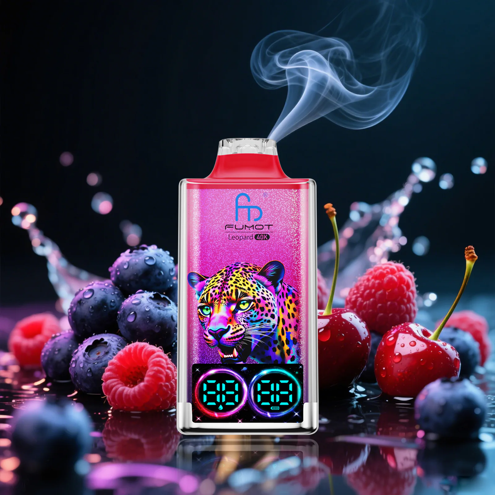 FUMOT Leopard 40K EU Edition Disposable Vape – Blue Razz Cherry - Vaba Vape-Shop