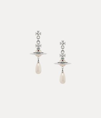 Dainty Planet Charm Earrings with Teardrop Pearl – Trendy Y2K Aesthetic Jewelry for Daily Wear
