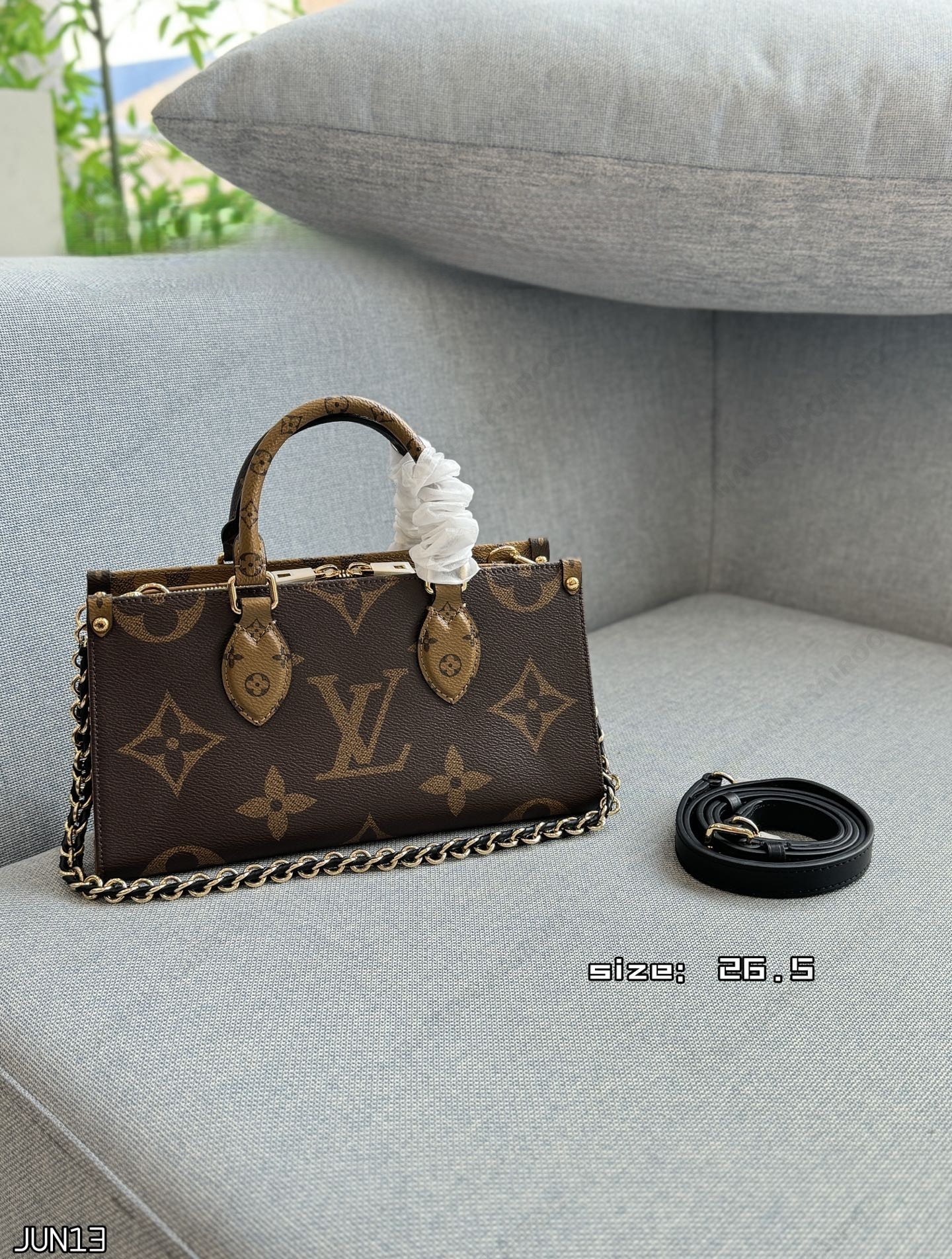 Louis Vuitton LV OnTheGo East West Reverse Monogram Canvas Shoulder Strap Top Handle Tote Bag - KAIROO