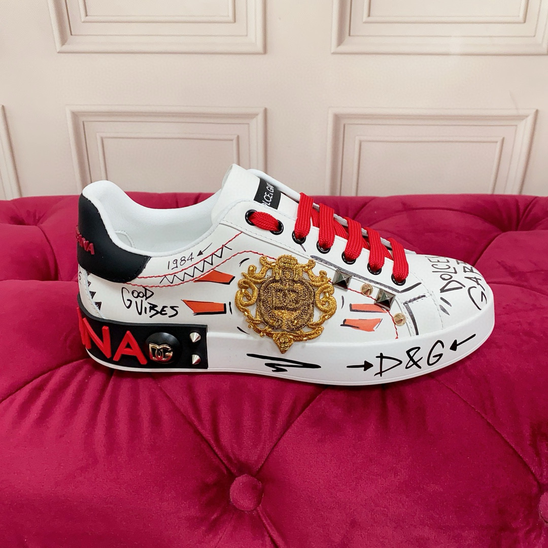 D&G Unisex Leather Sneakers