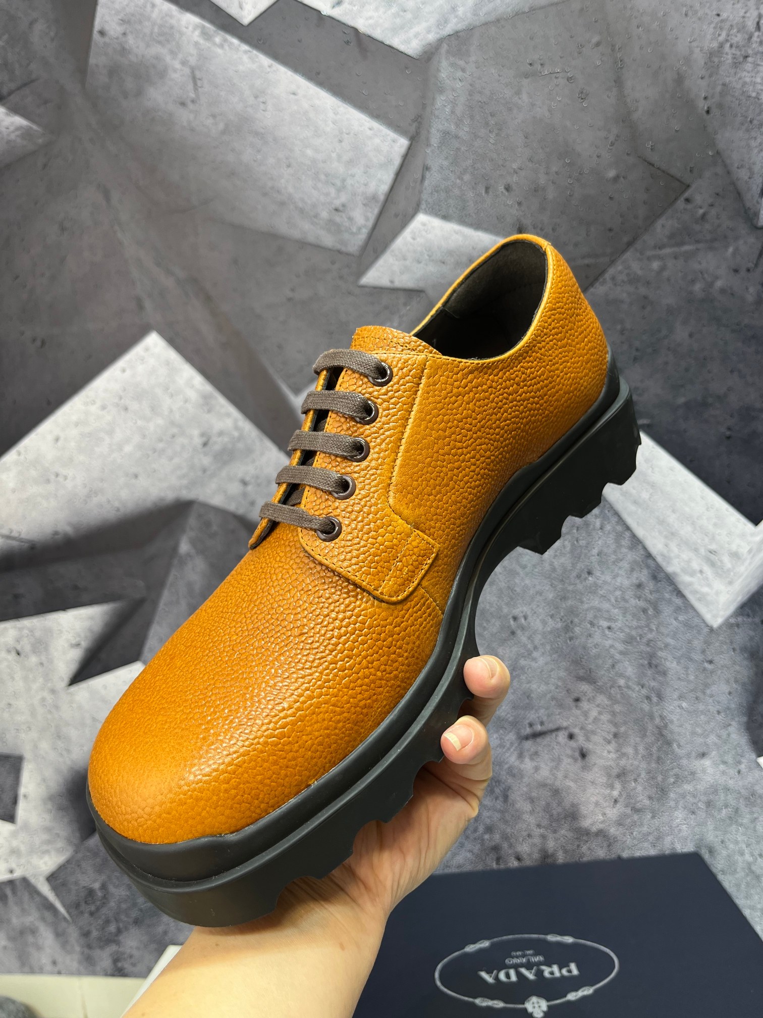 Prada Men's leather Derby Shoes Dress Shoes