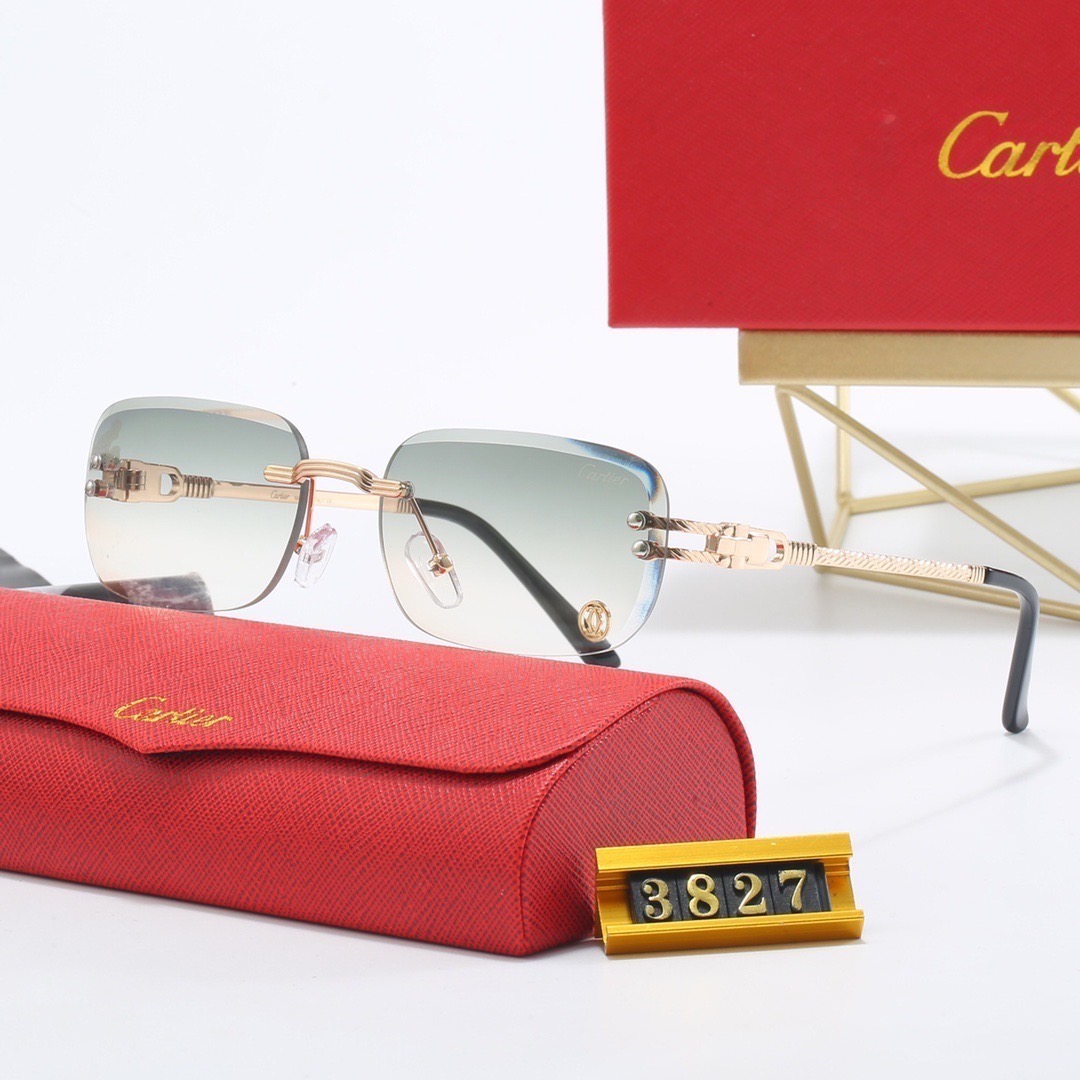 Cartier Metal Rimless Geometric Sunglasses Top quality - KAIROO