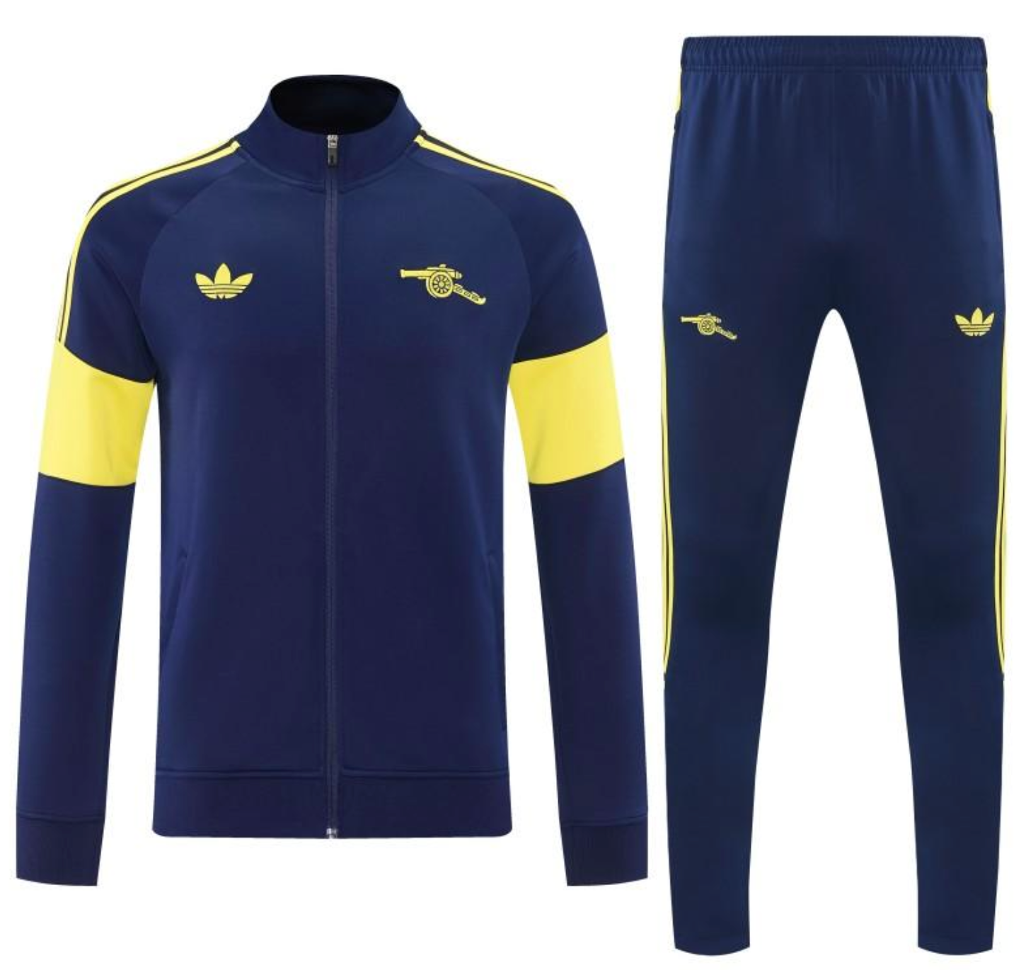 26/27 Arsenal Navy Blue & Yellow Full Zipper Jacket Tracksuit + Long Pants S-2XL