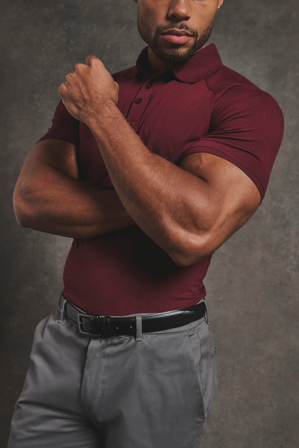Athletic Fit Polo Shirt in Burgundy